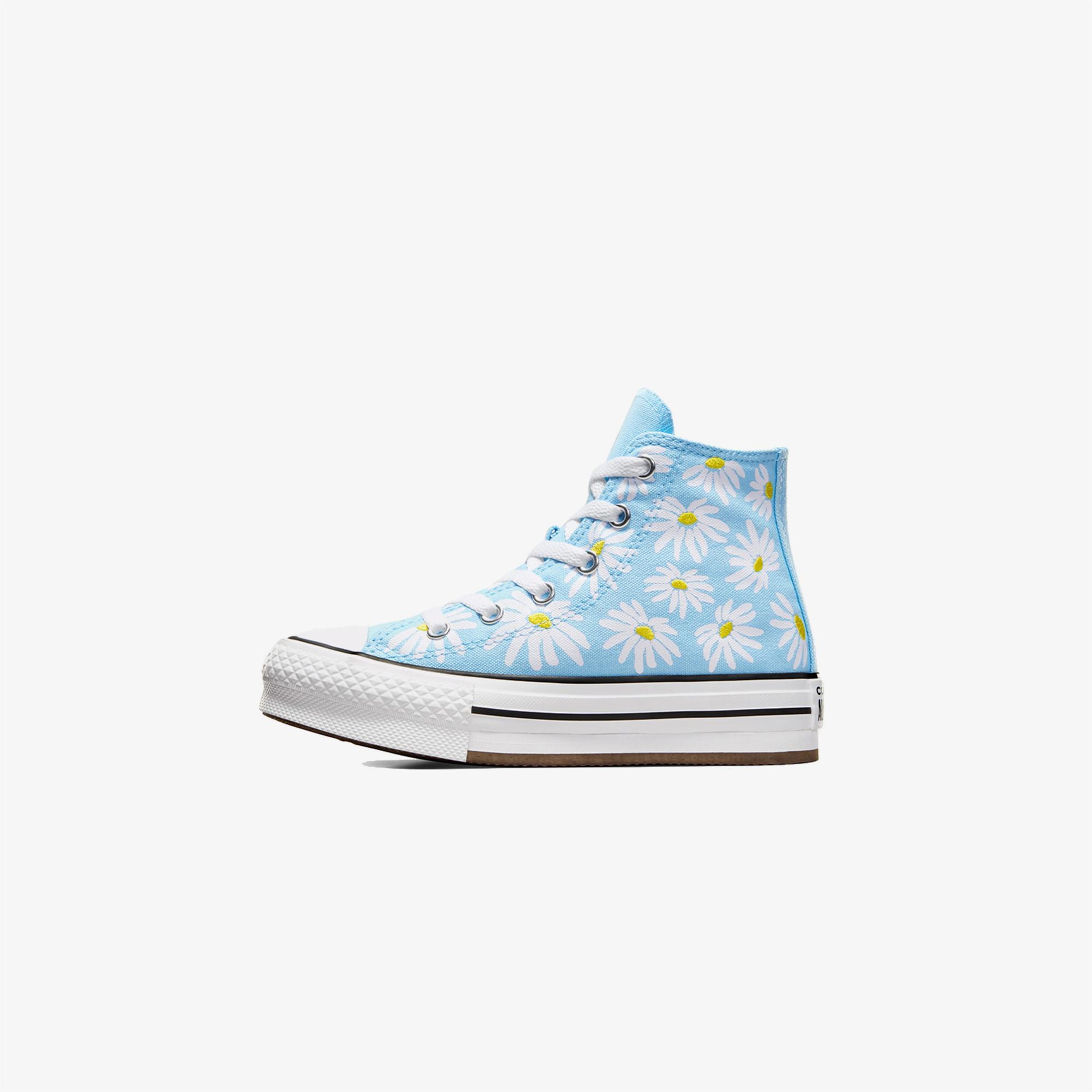 Converse Chuck Taylor All Star Lift Floral Çocuk Mavi Platform Sneaker