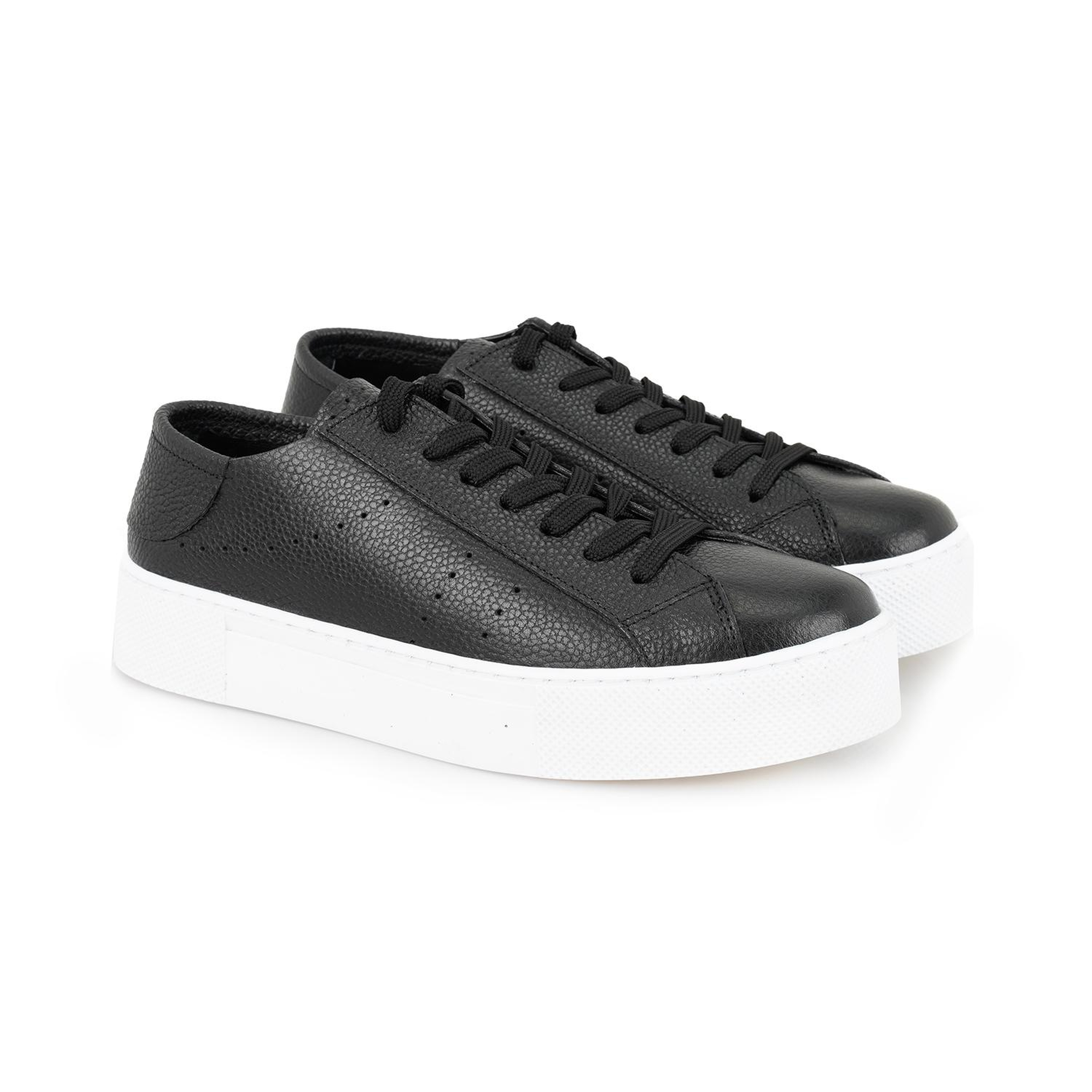 Kadın Siyah Deri Spor Ayakkabı