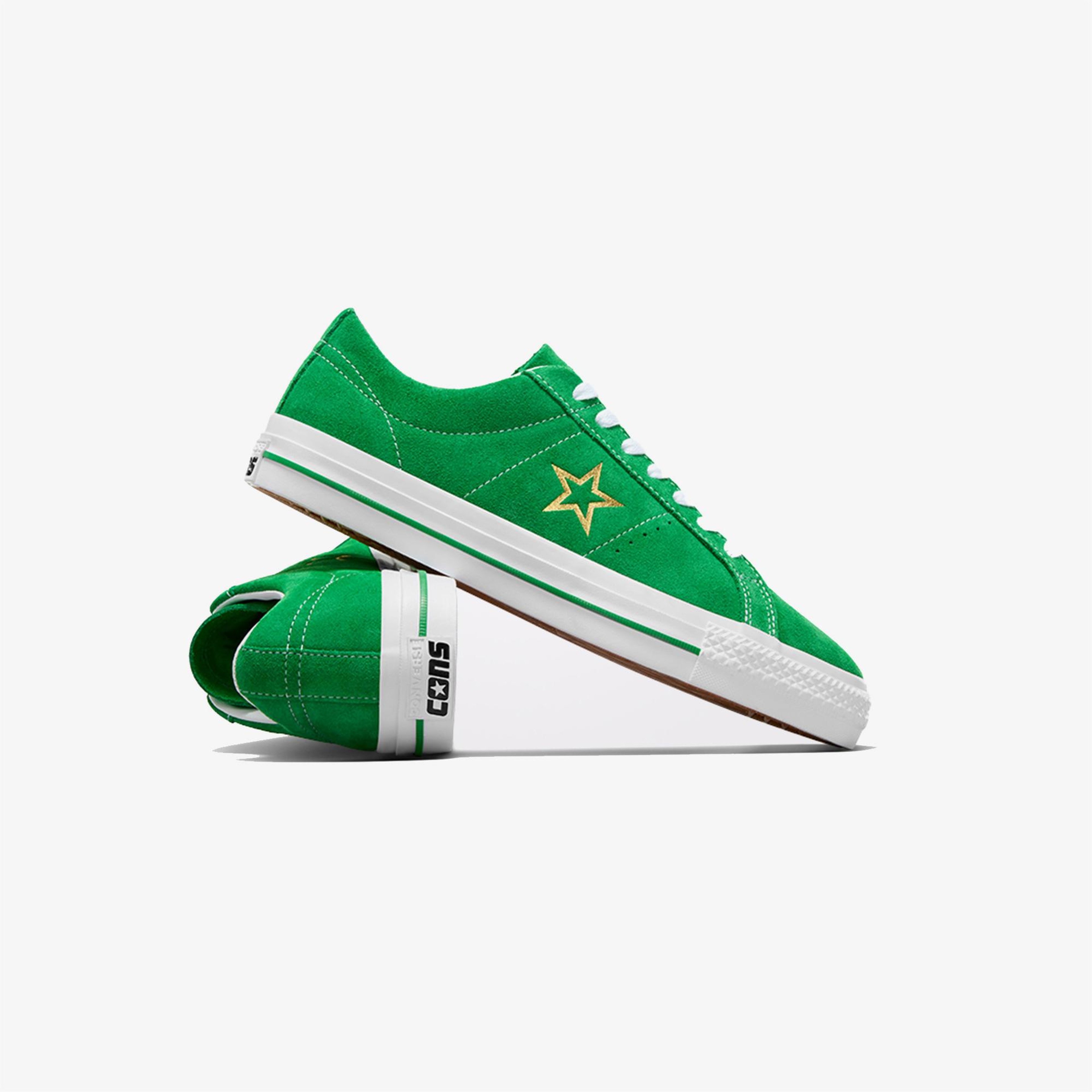 Converse Cons One Star Pro Unisex Yeşil Süet Sneaker