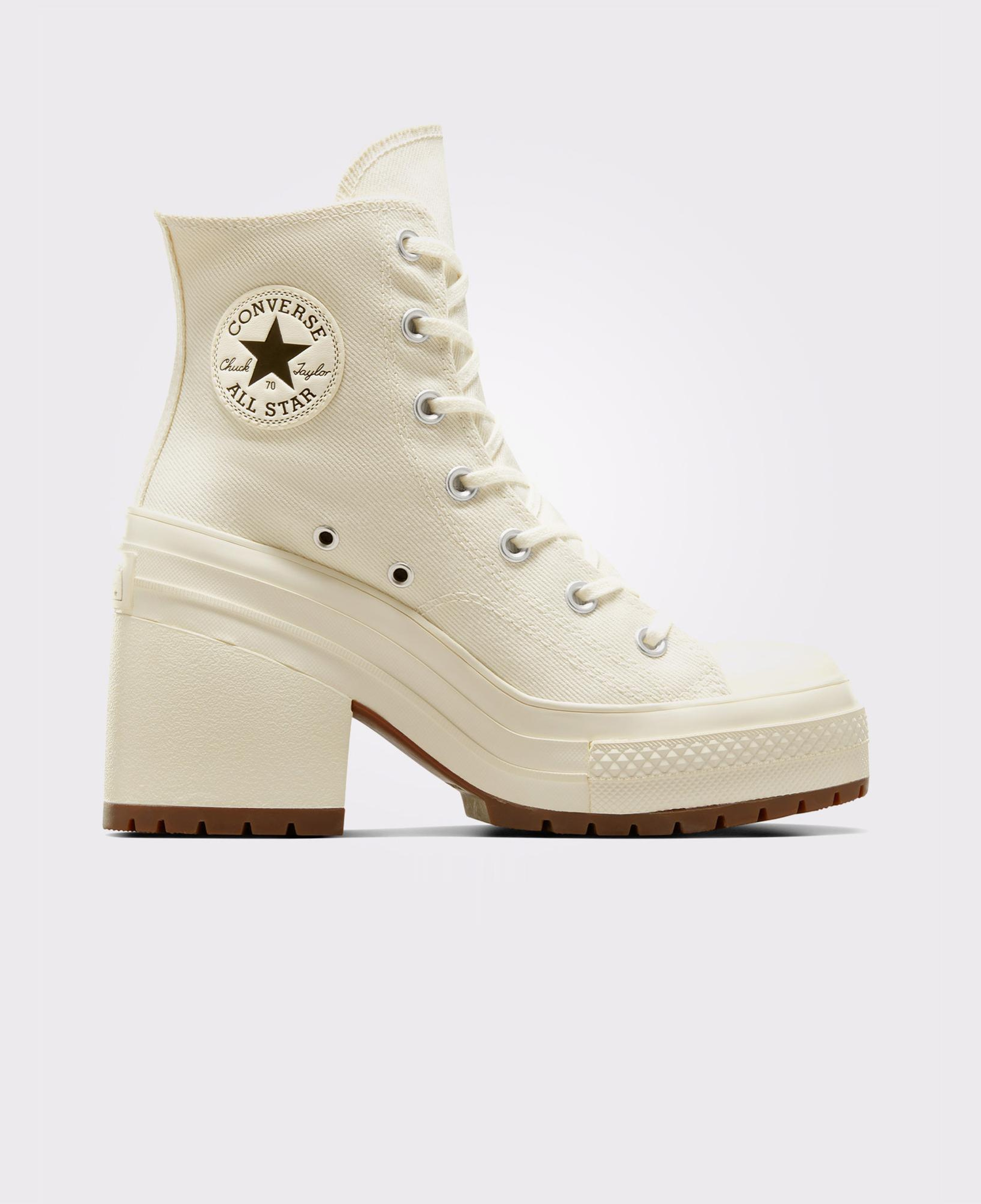 Converse Chuck 70 De Luxe Heel Unisex Krem Platform Sneaker