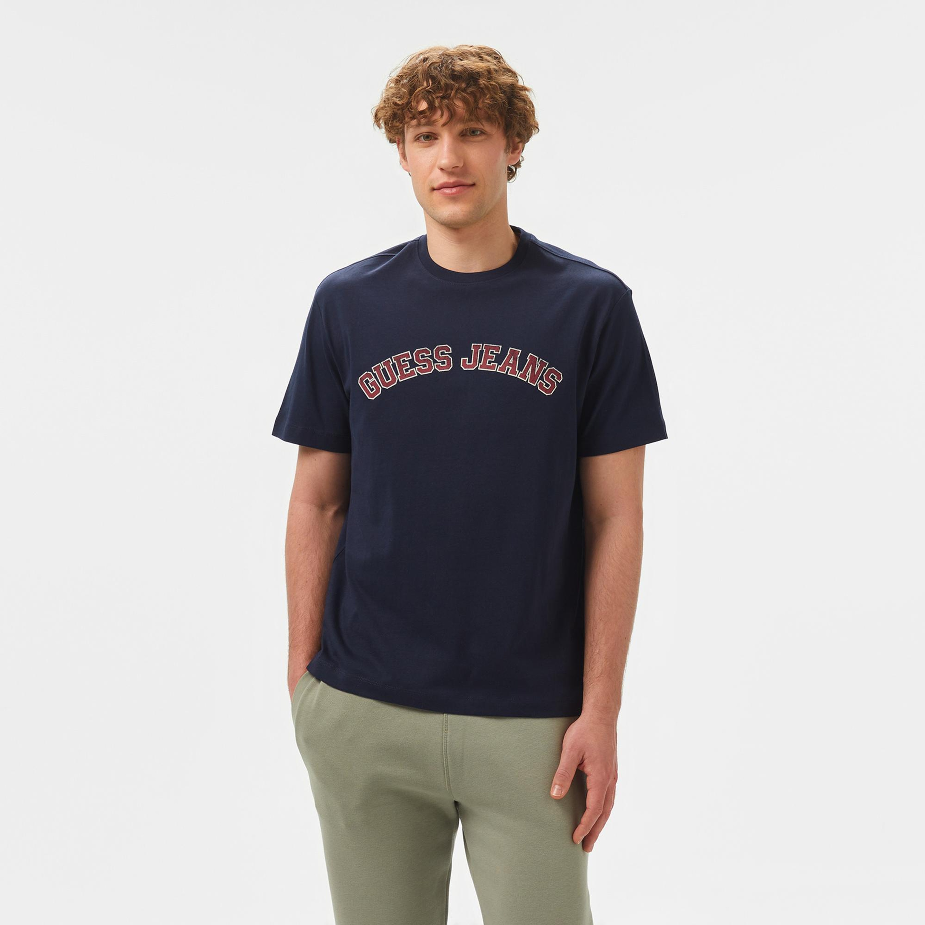 Guess Mid Organic Heavy Erkek Lacivert T-Shirt