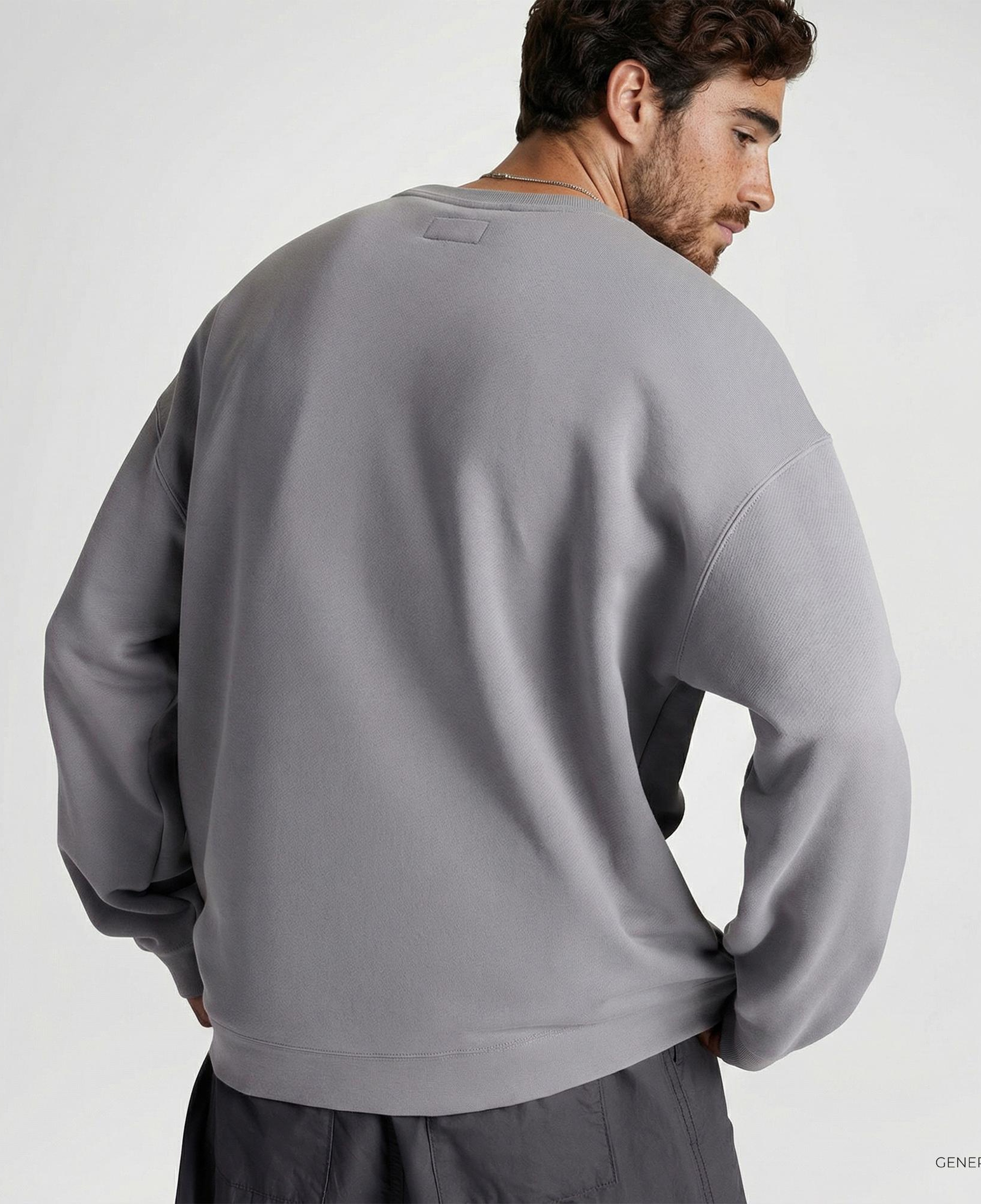 Converse Erkek Loose Fit Baskılı Gri Sweatshirt