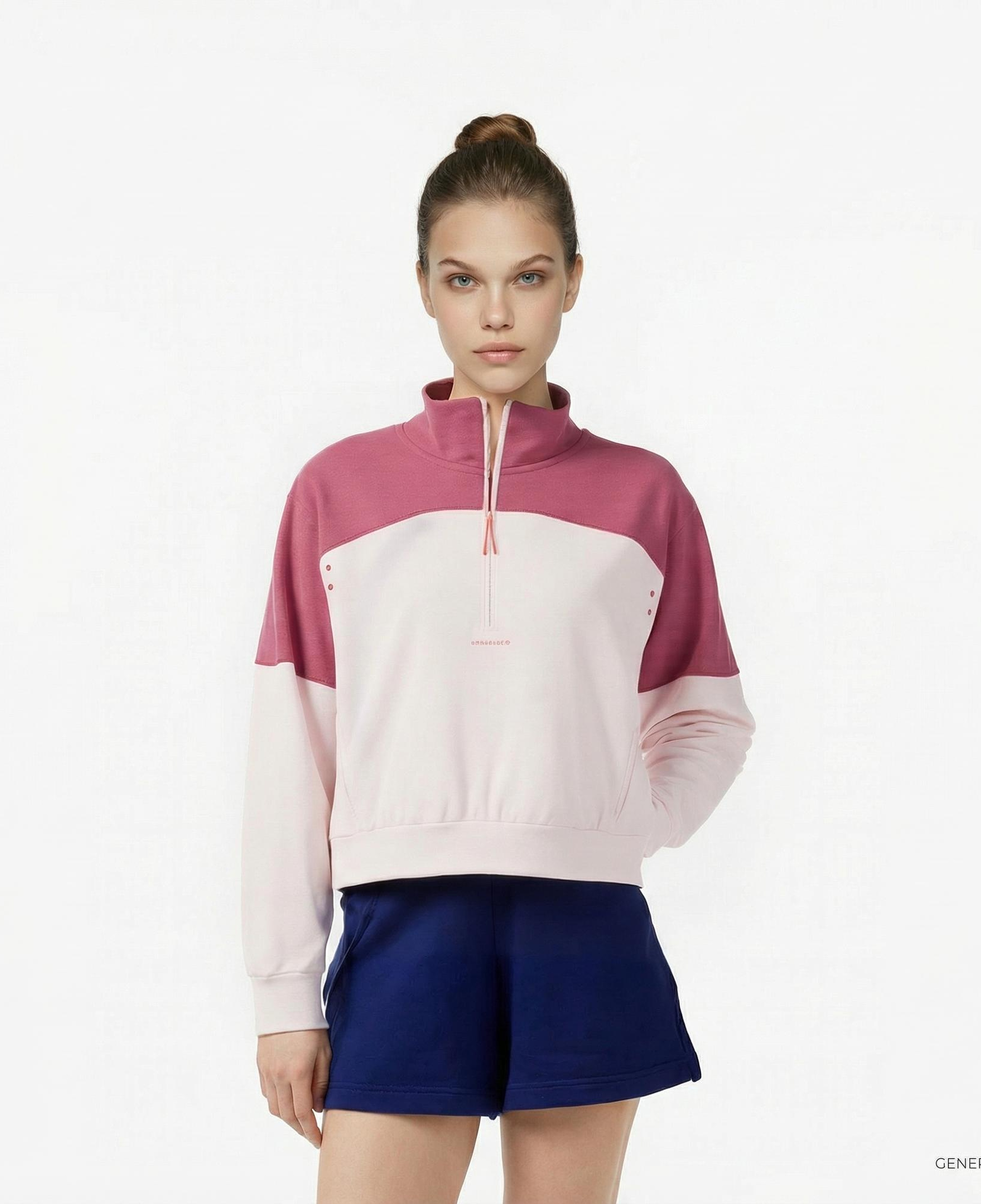 Converse Wordmark 1/2 Zip Kadın Beyaz Sweatshirt