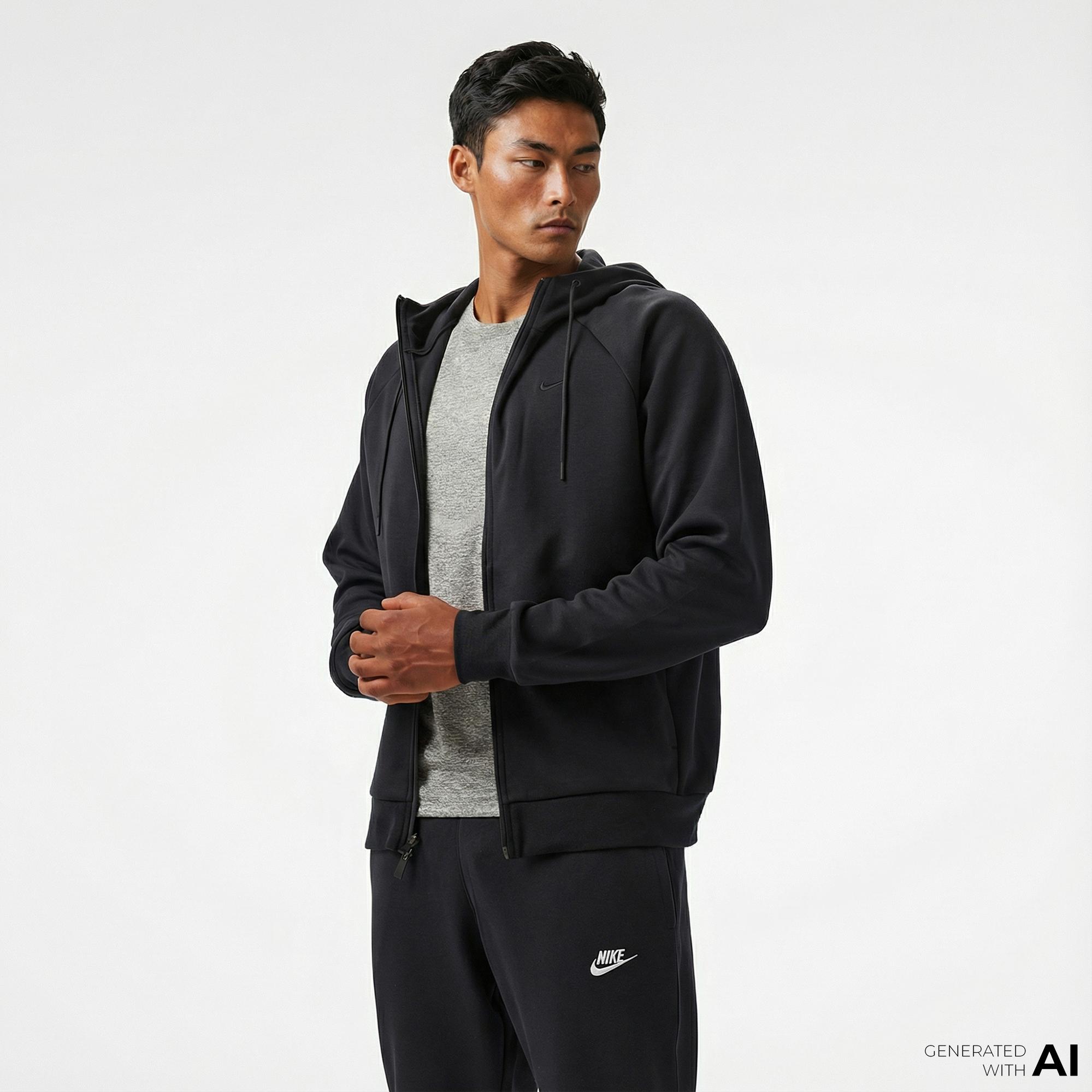 Nike Dri-Fit Primary Fleece Erkek Siyah Hoodie