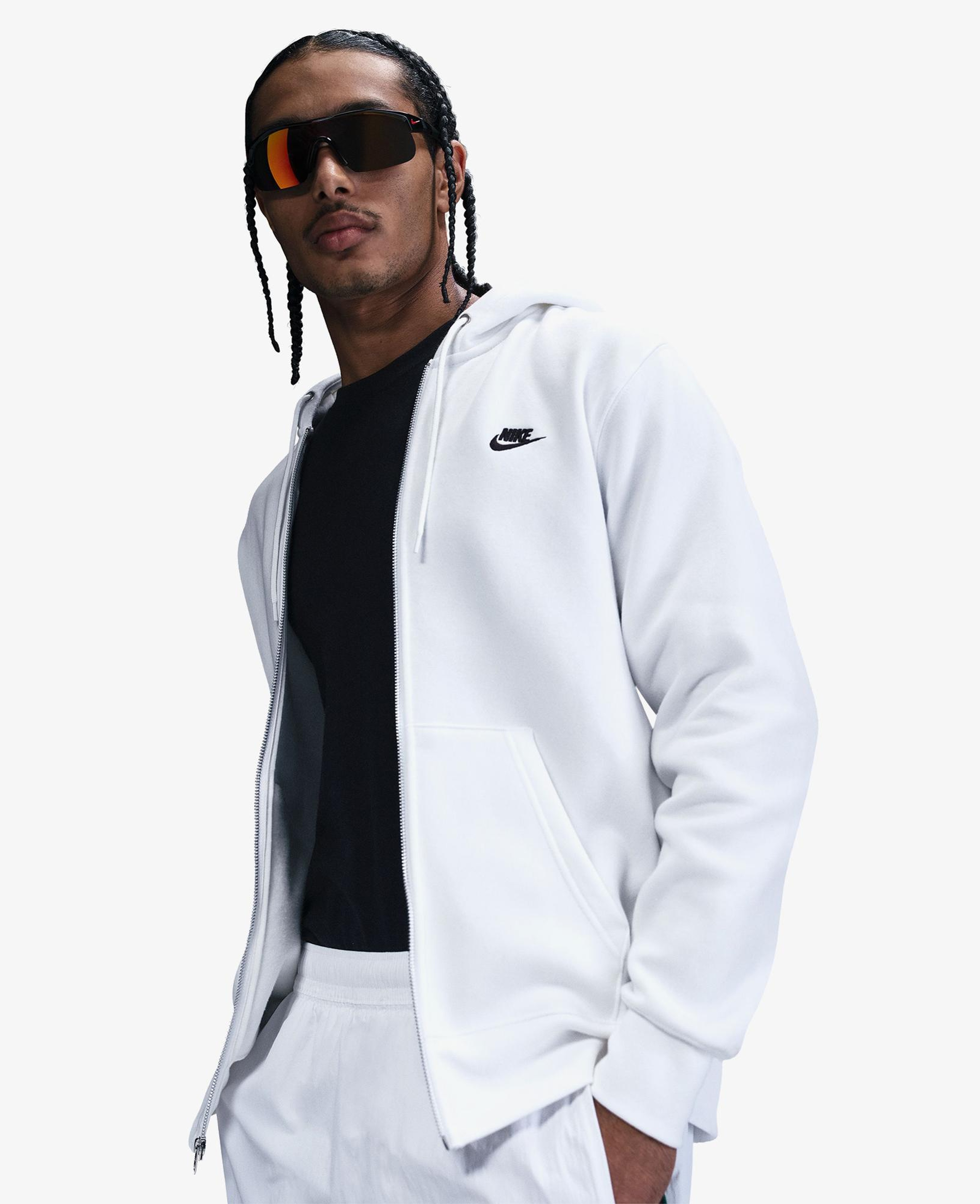 Nike Club Erkek Beyaz Hoodie