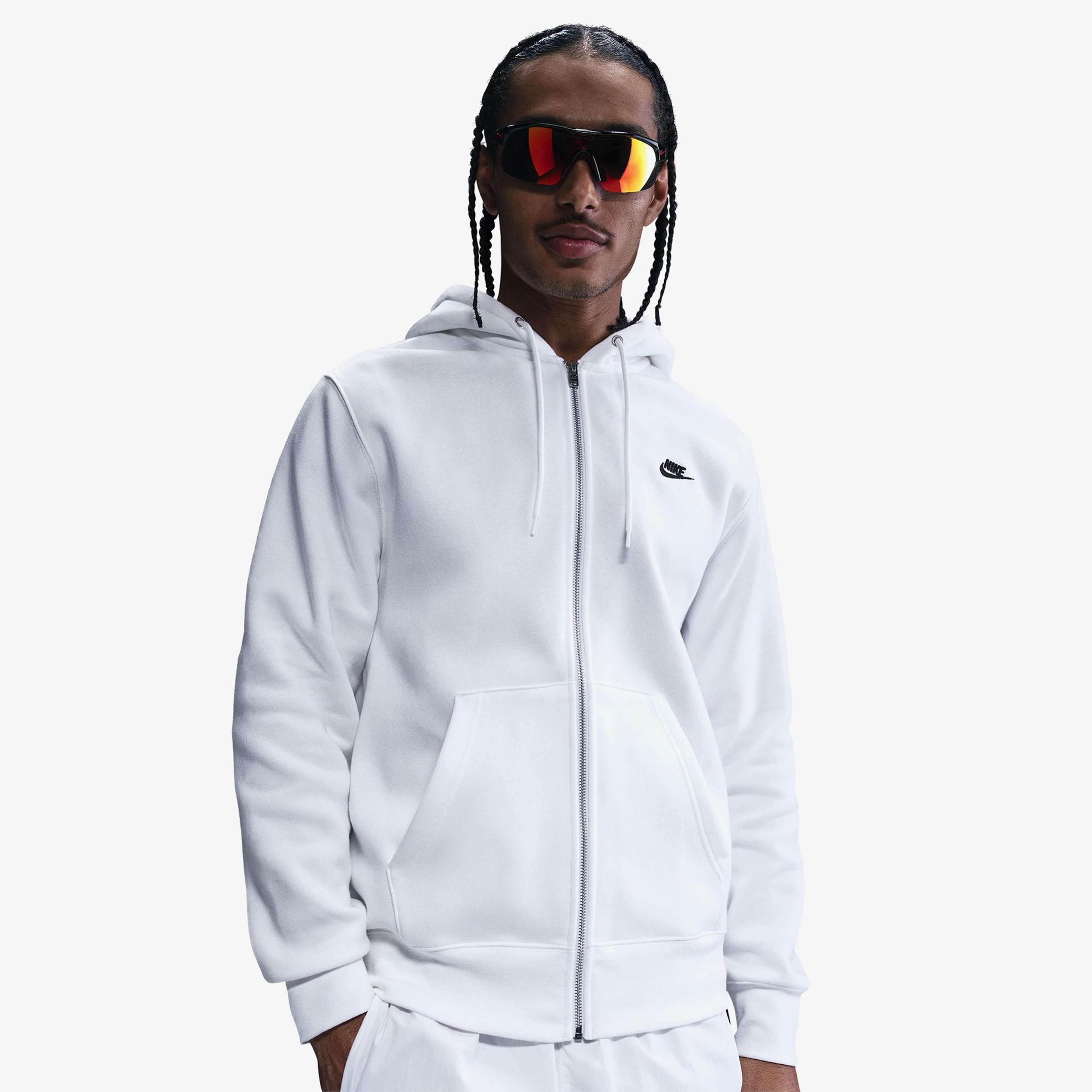 Nike Club Erkek Beyaz Hoodie