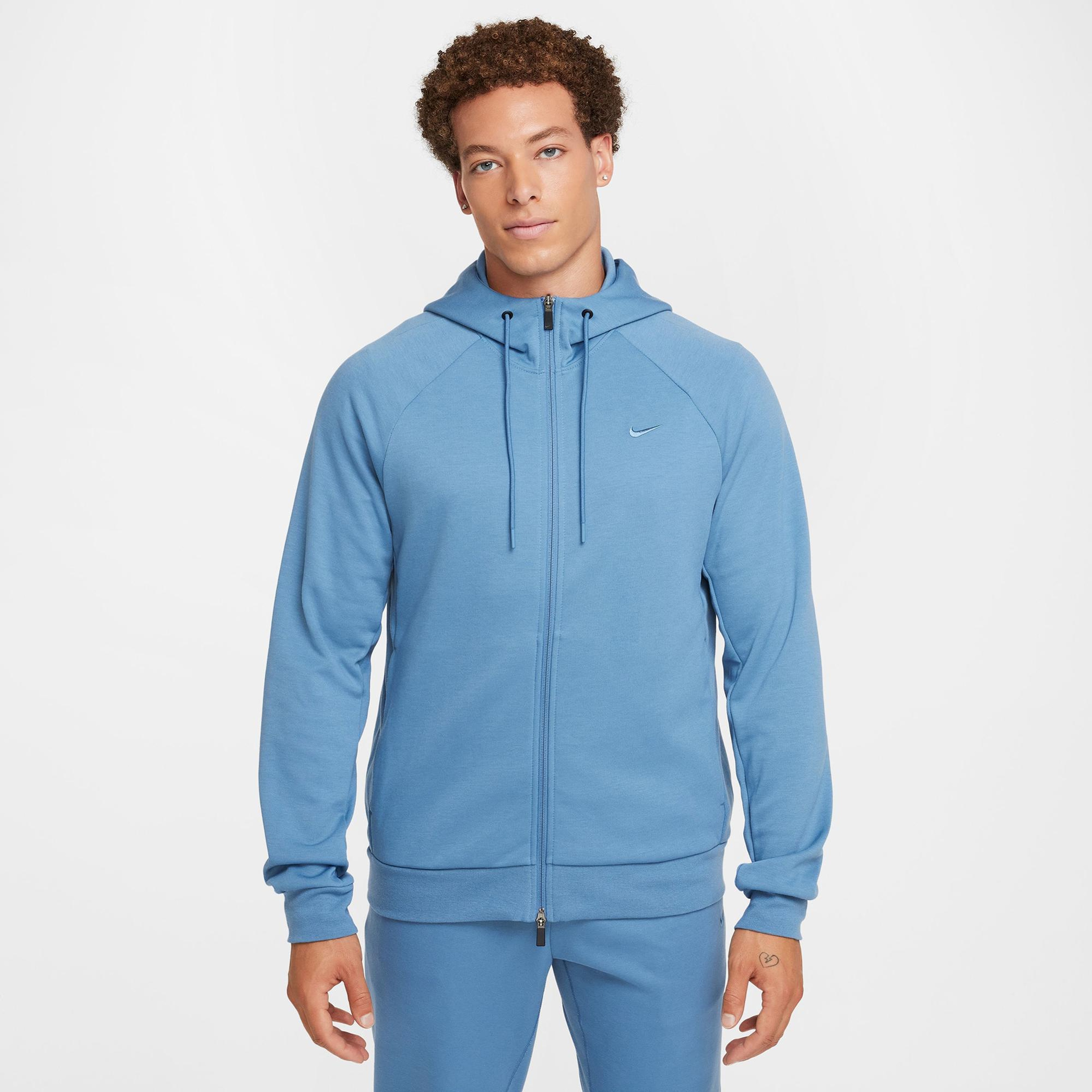 Nike Dri-Fit Primary Fleece Erkek Mavi Hoodie