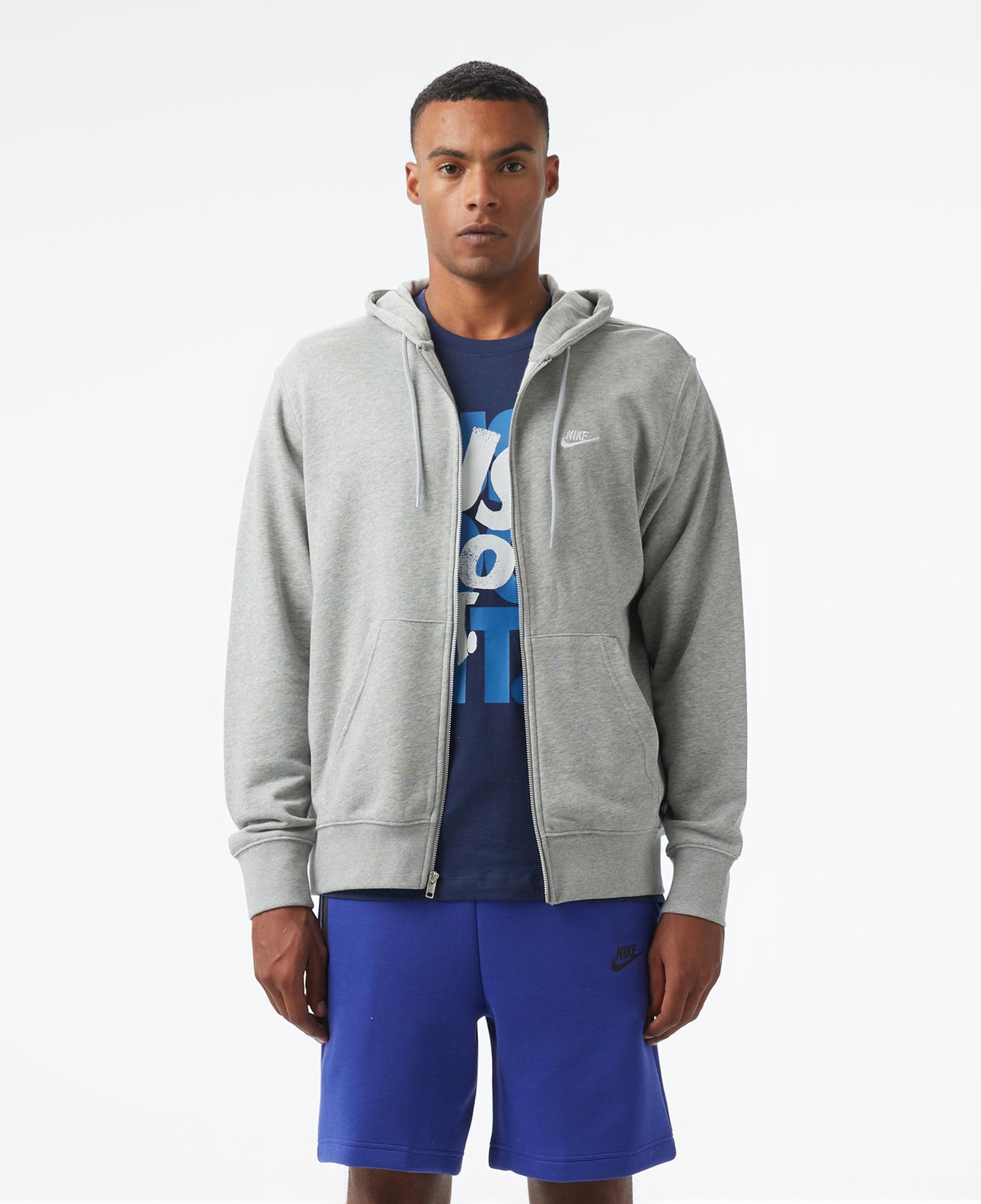 Nike Club Fleece Erkek Gri Hoodie