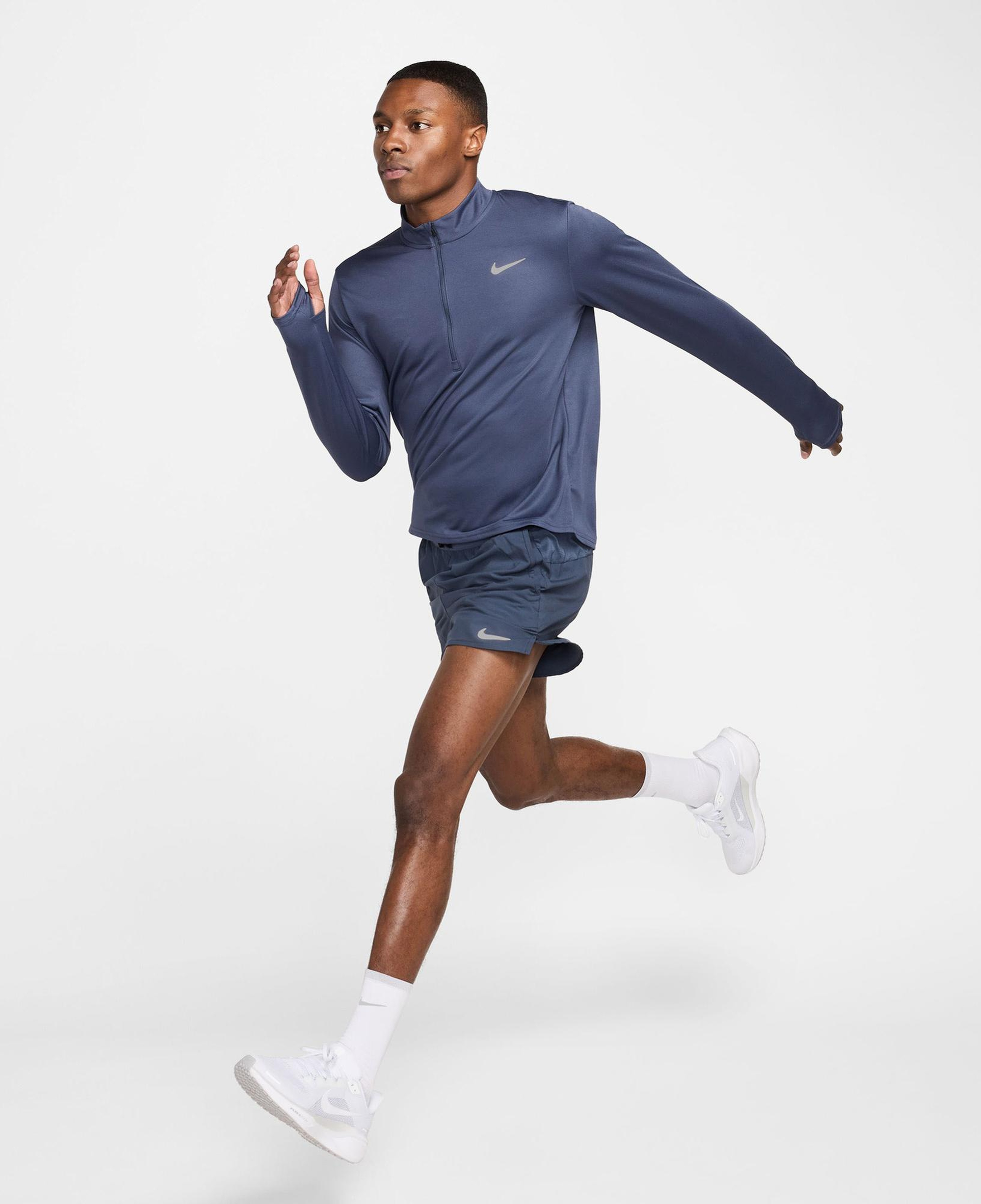 Nike Dri-Fit Pacer Erkek Mavi Uzun Kollu T-Shirt