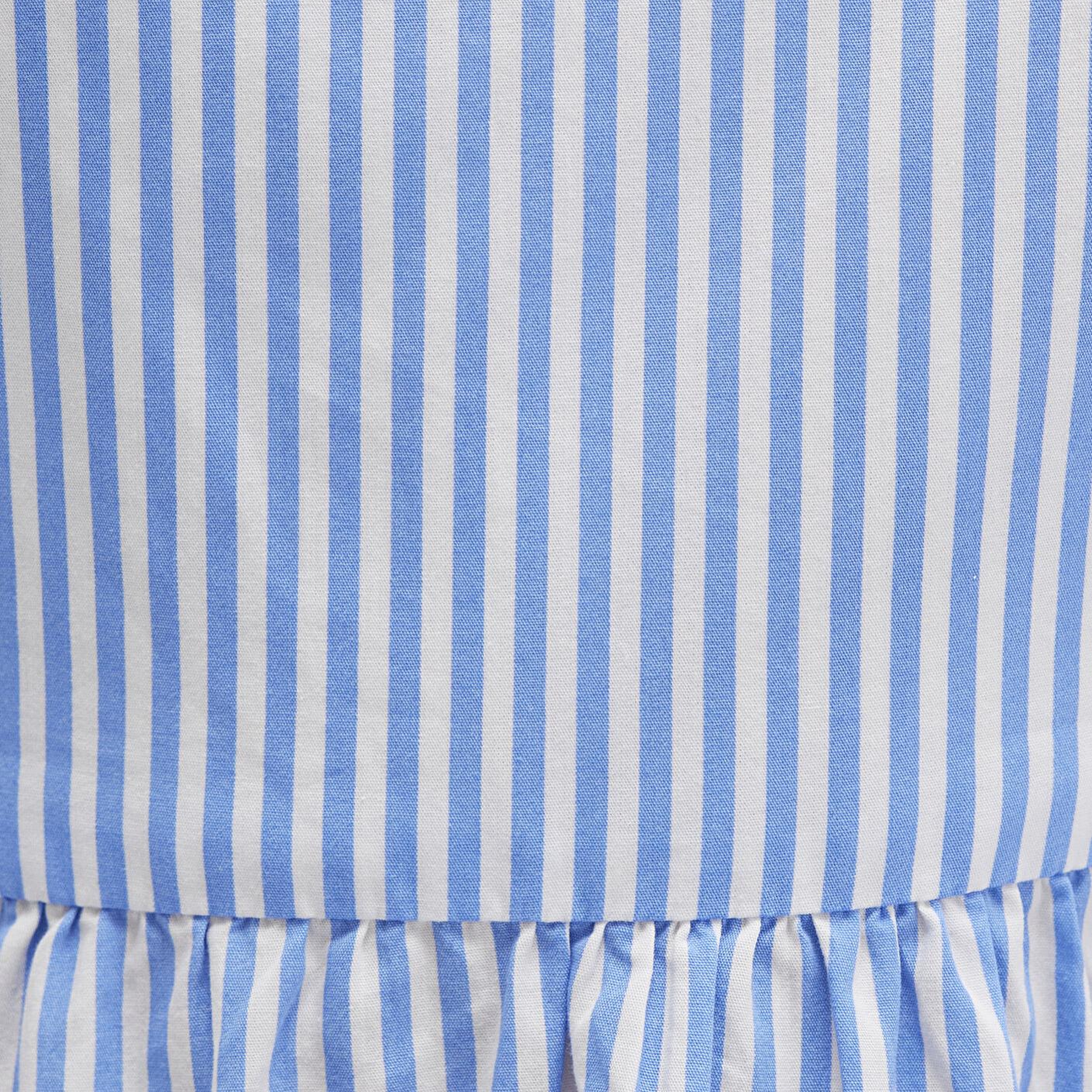 Mavi Fiyonk Detaylı Çizgili Mavi Elbise 1310795-86599