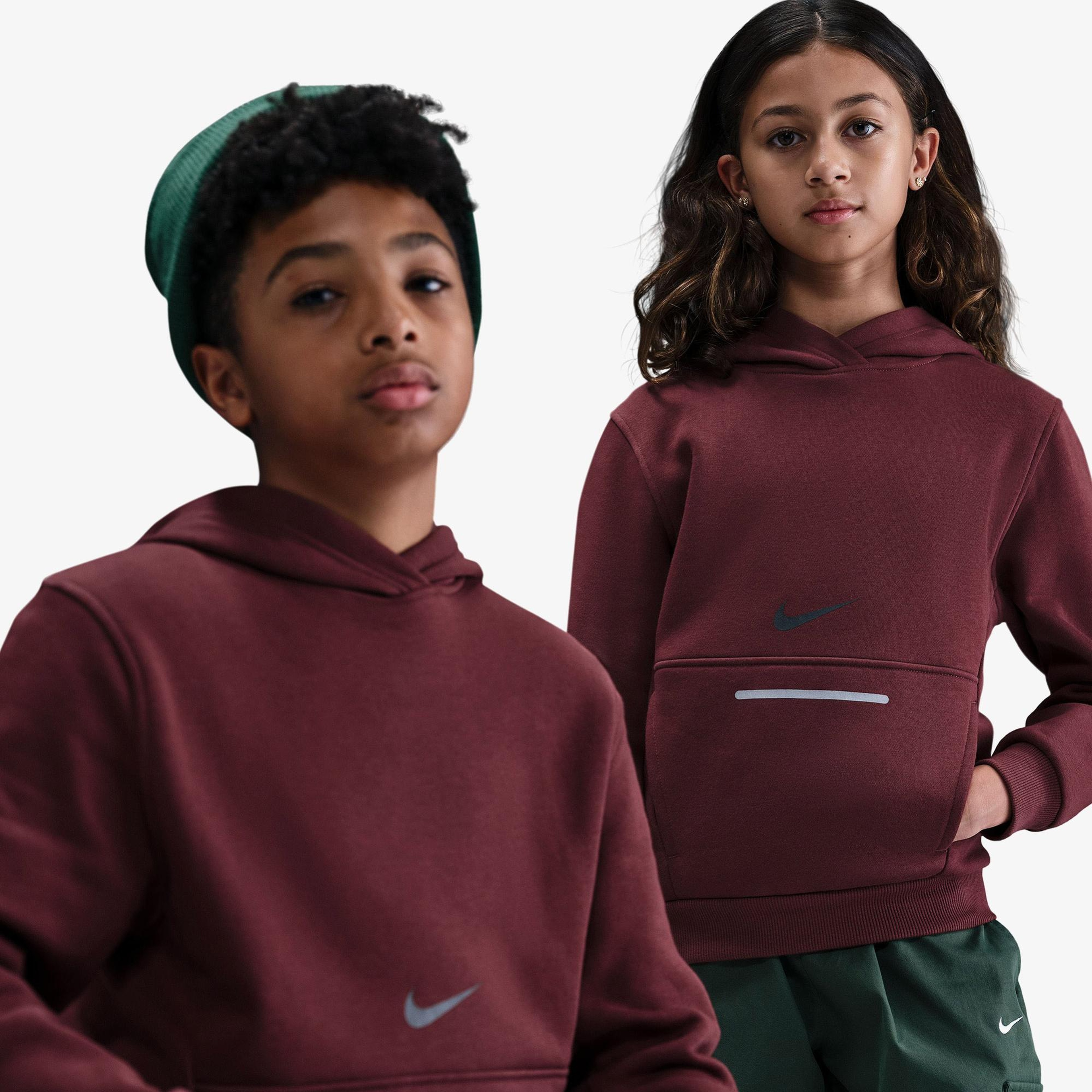 Nike Sportswear Club Fleece Çocuk Bordo Kapüşonlu Hoodie