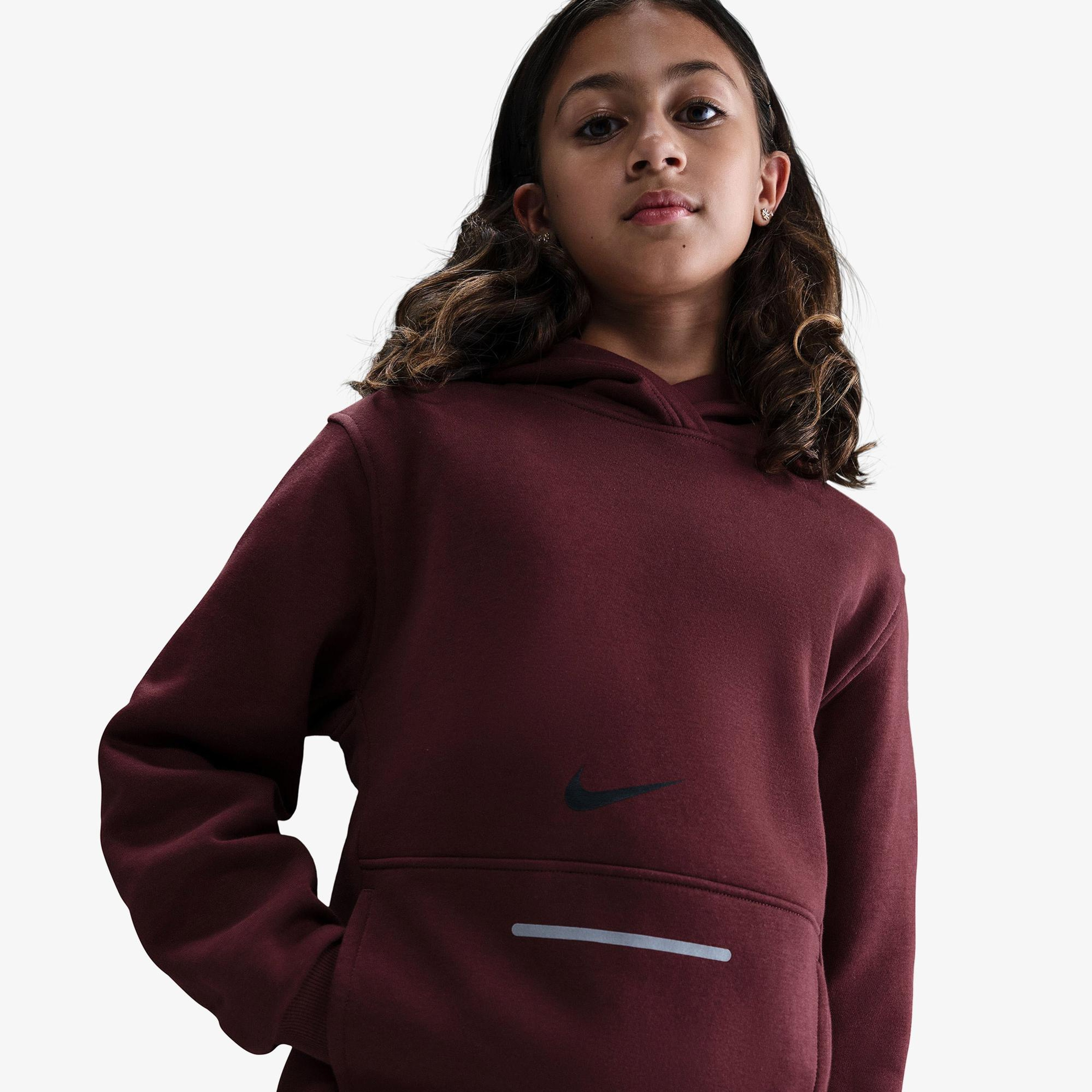 Nike Sportswear Club Fleece Çocuk Bordo Kapüşonlu Hoodie