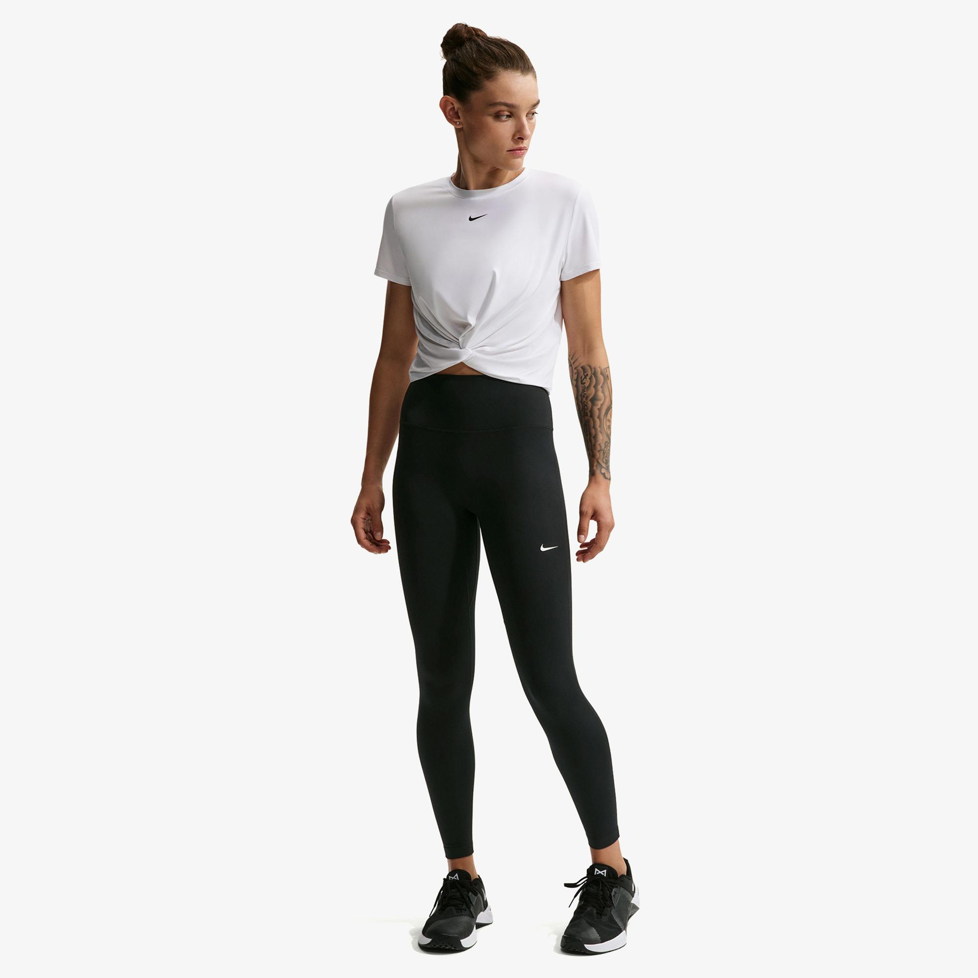 Nike Dri-Fit One Seamless Front Yüksek Belli Kadın Siyah Tayt