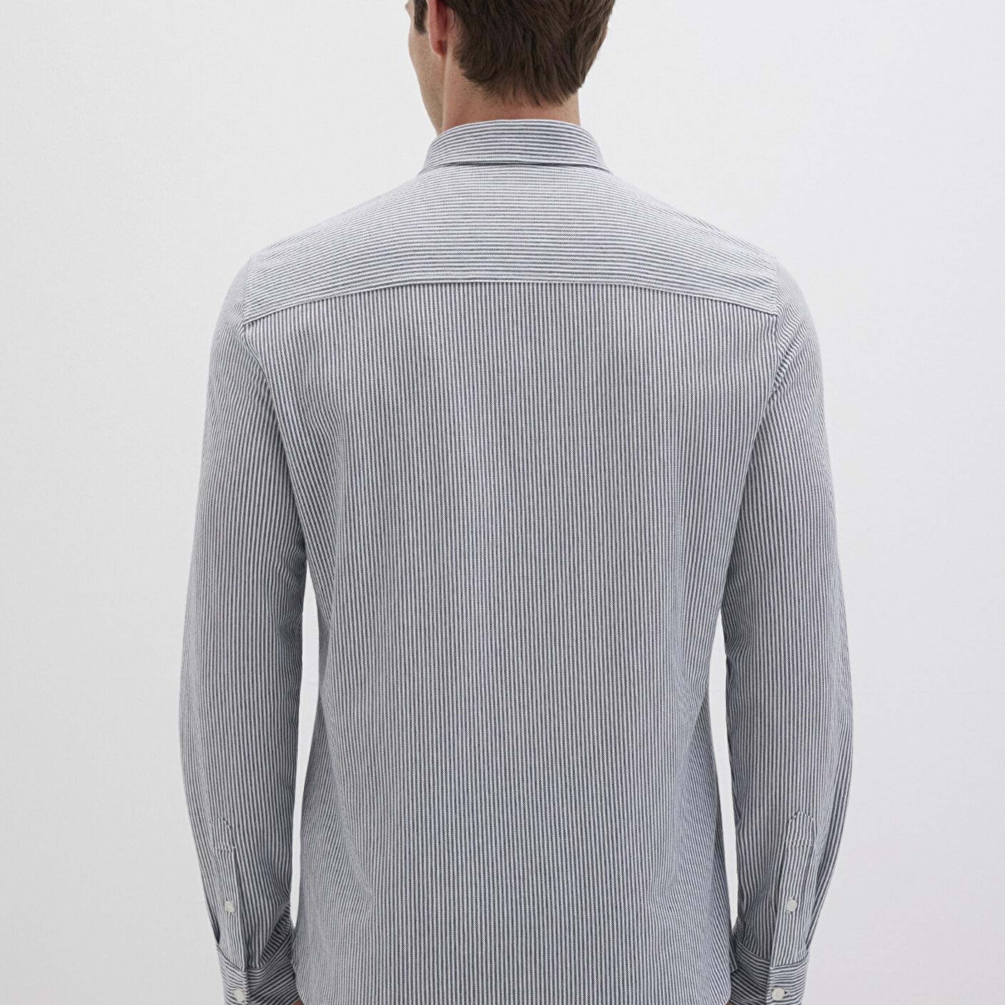 Mavi Çizgili Lacivert Gömlek Slim Fit / Dar Kesim 0211402-91331