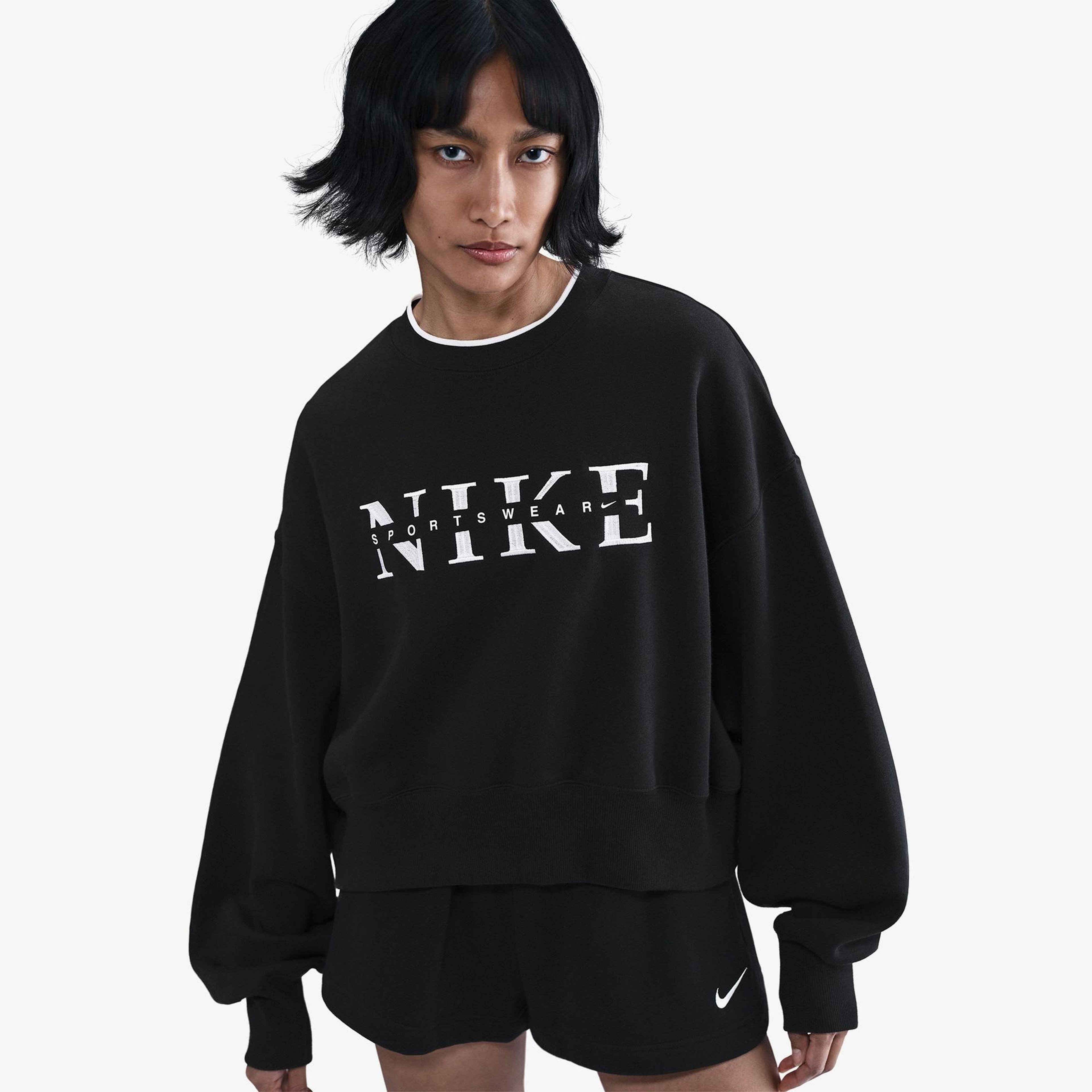 Nike Sportswear Phoenix Fleece Kadın Siyah Sweatshirt