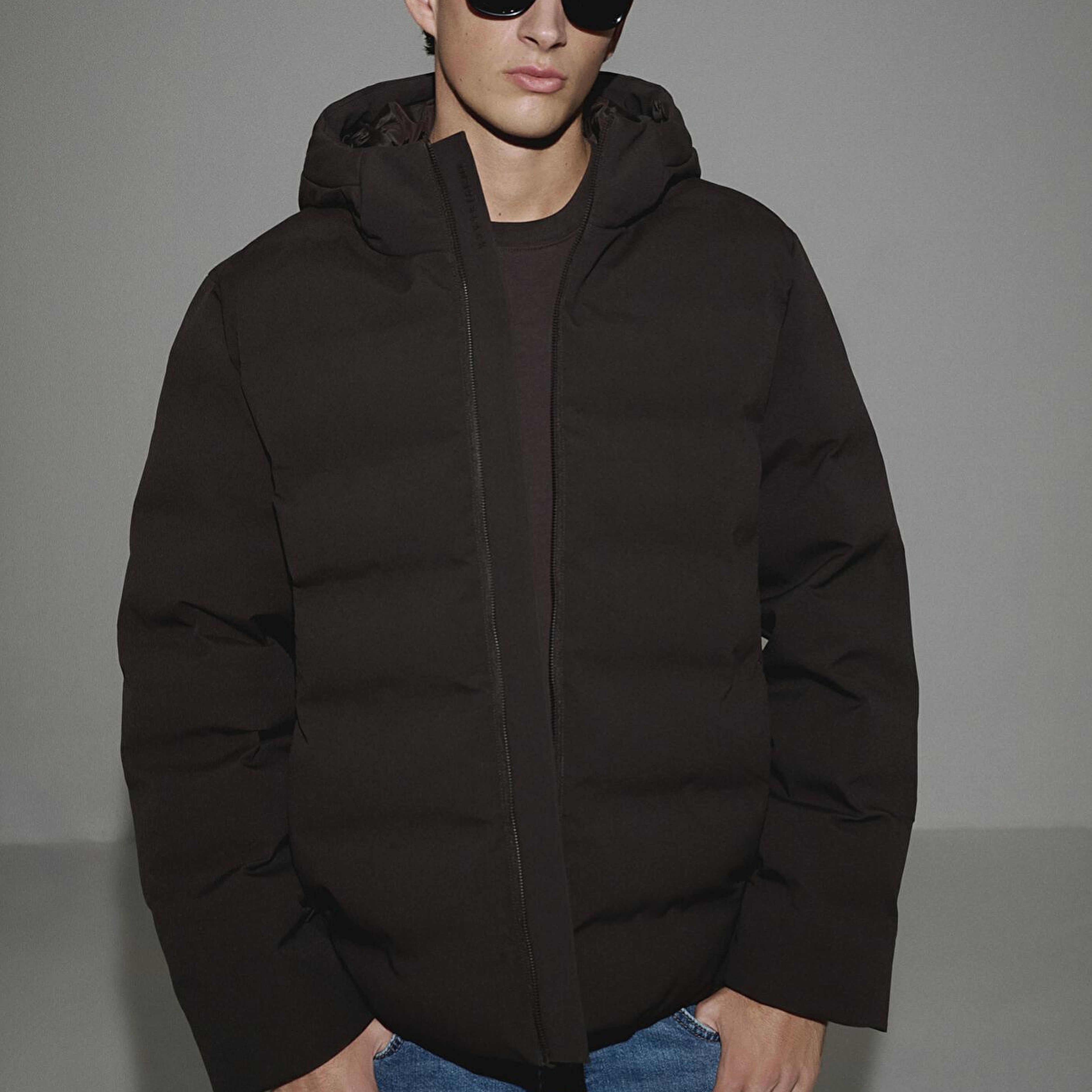 Mavi Kapüşonlu Kahverengi Şişme Mont 0110652-70219