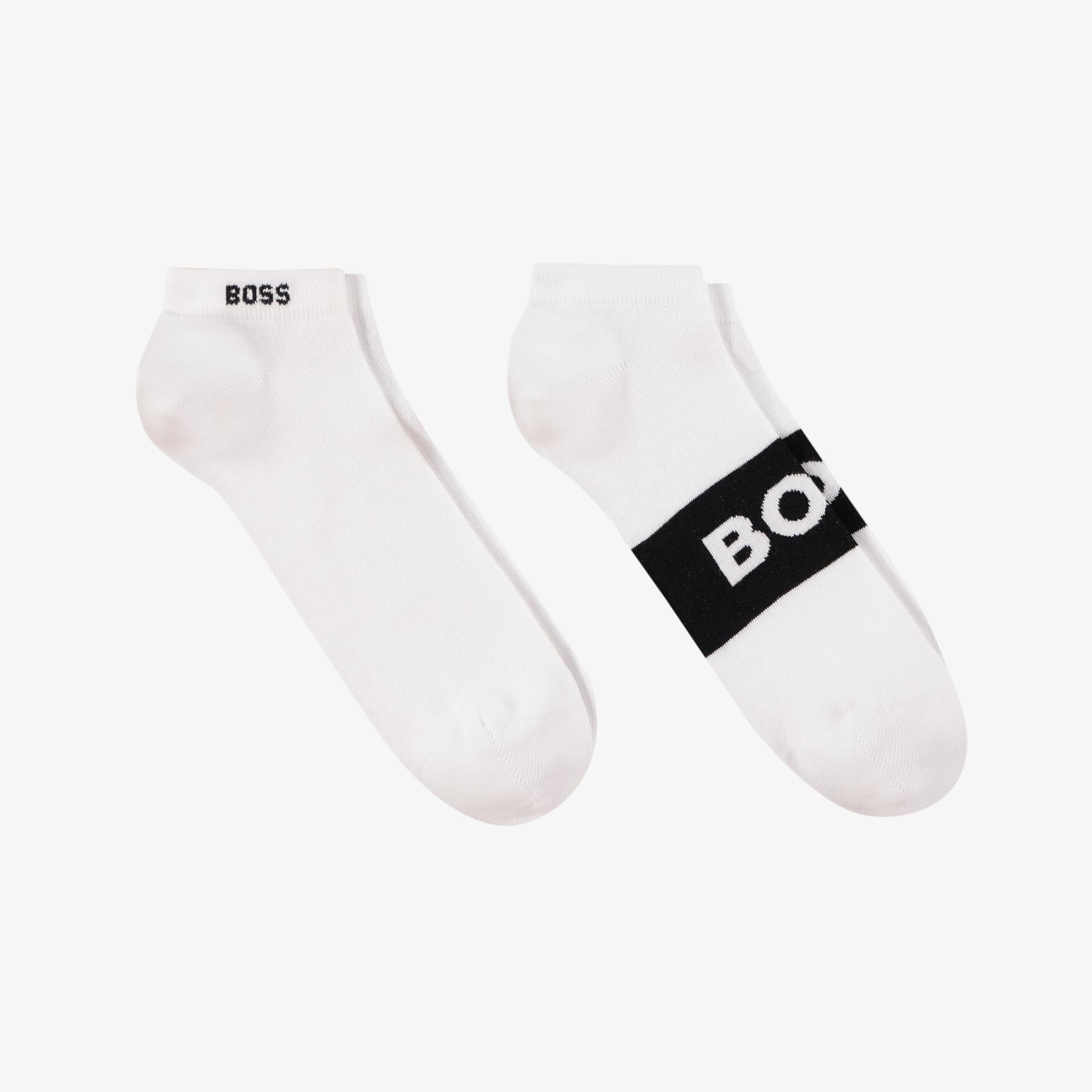 Boss Logo Erkek Beyaz Çorap