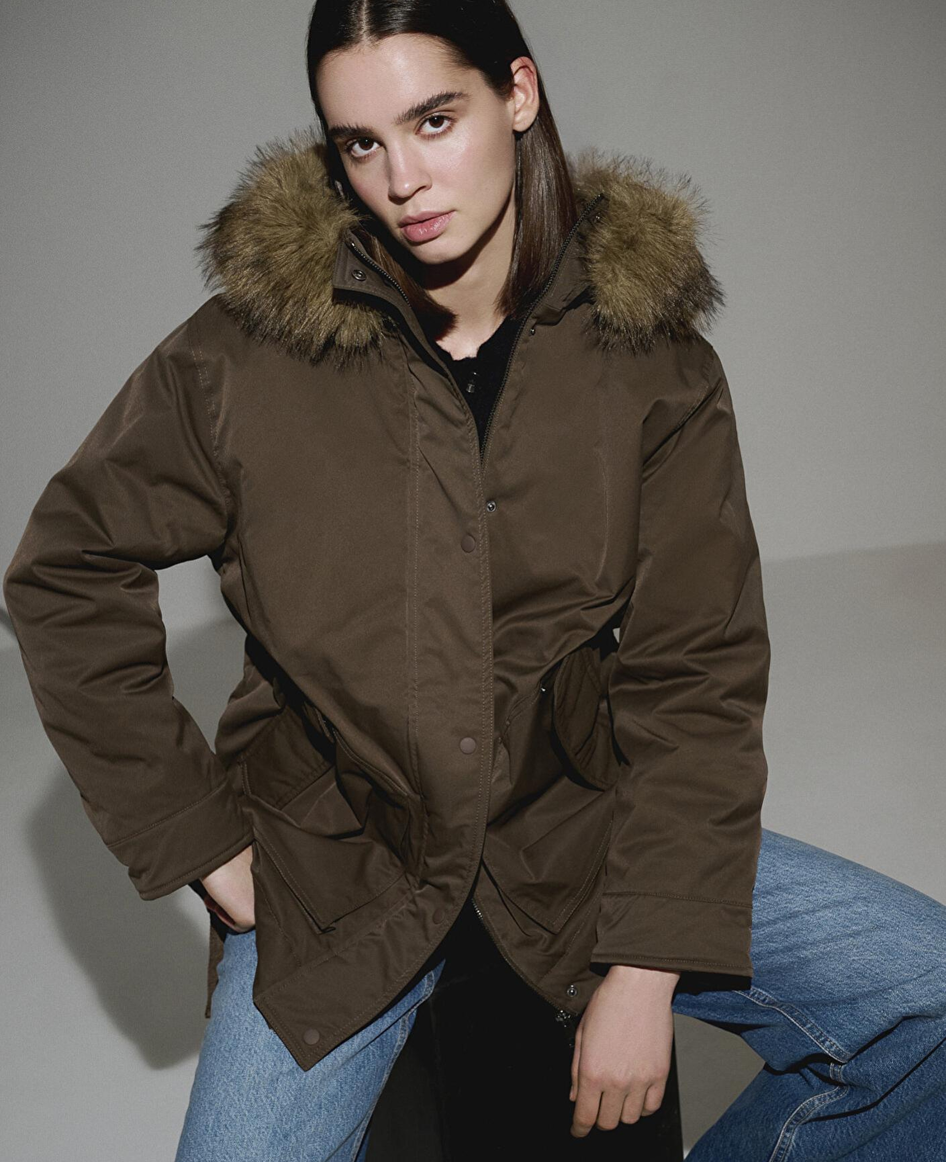 Mavi Su İtici Yeşil Parka Oversize / Geniş Kesim 1110712-71541