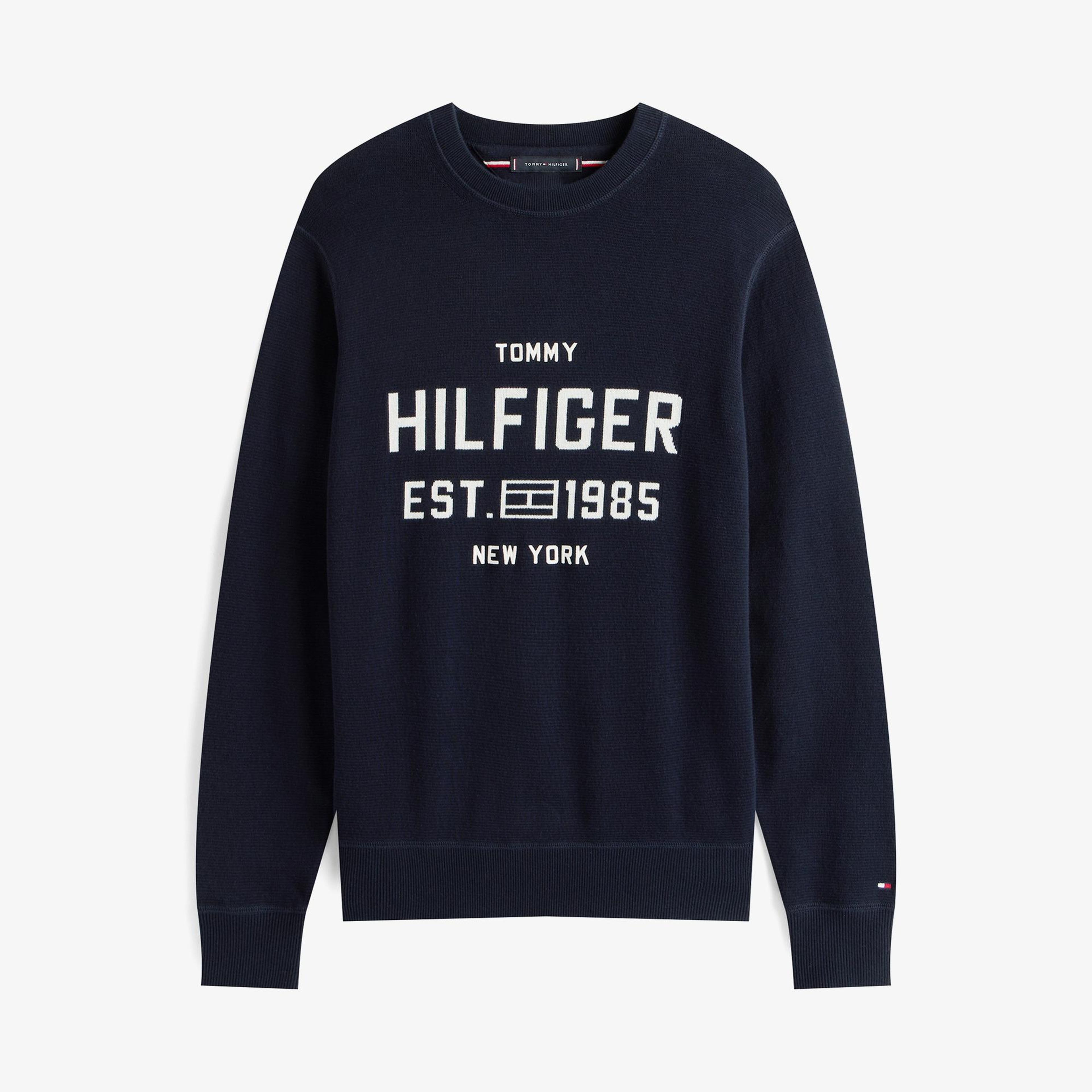 Tommy Hilfiger Athleisure Varsity Erkek Lacivert Kazak