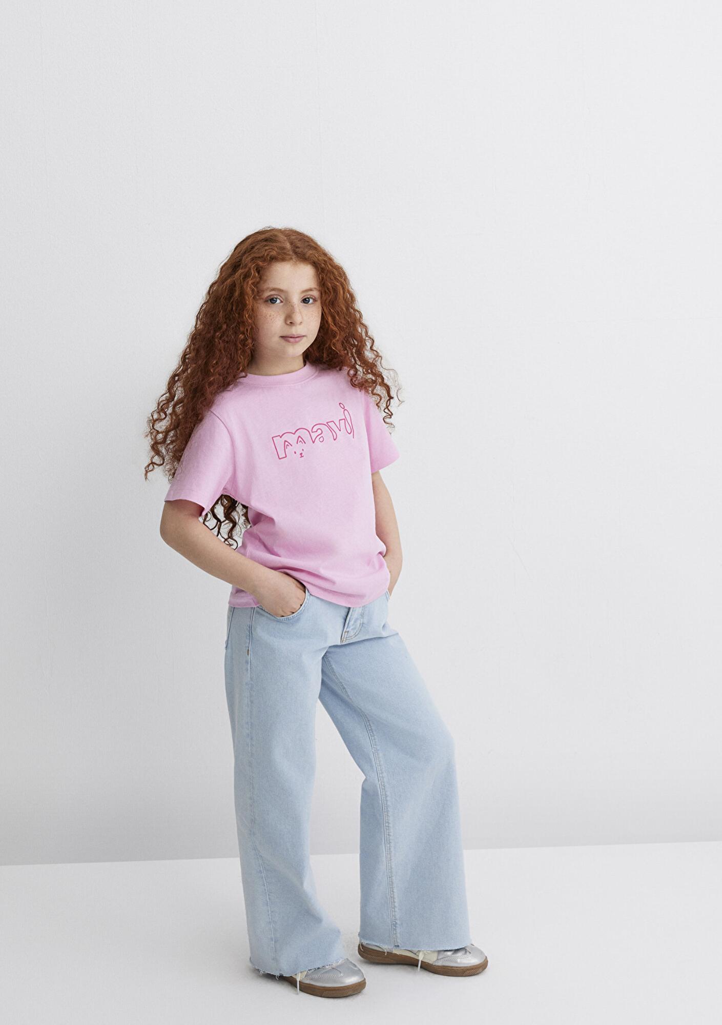 Mavi Mavi Logo Kedi Baskılı Pembe Tişört Regular Fit / Normal Kesim 7610338-70973