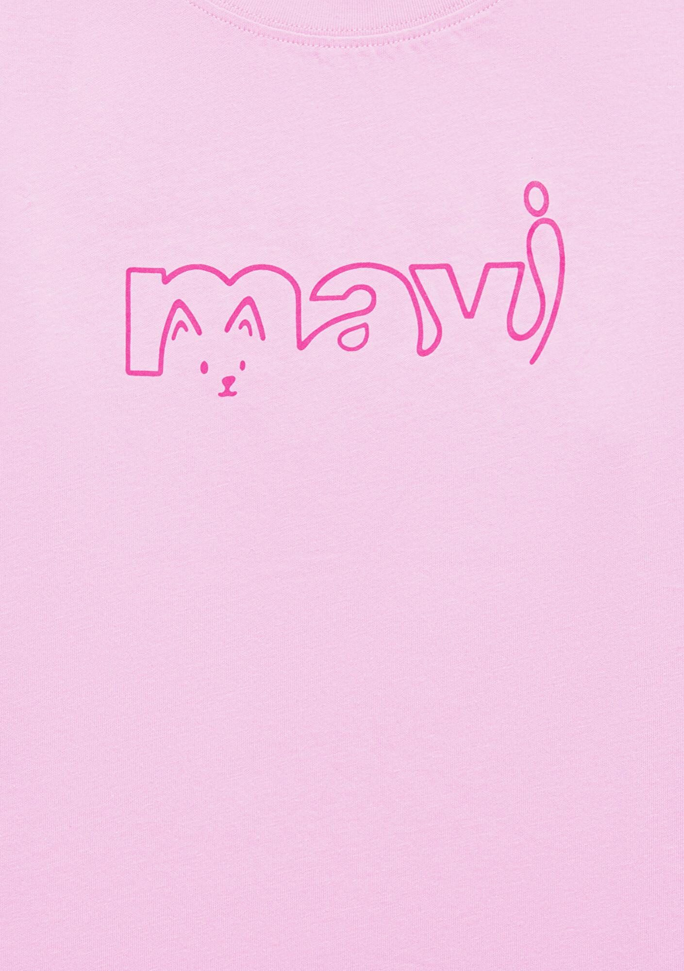 Mavi Mavi Logo Kedi Baskılı Pembe Tişört Regular Fit / Normal Kesim 7610338-70973