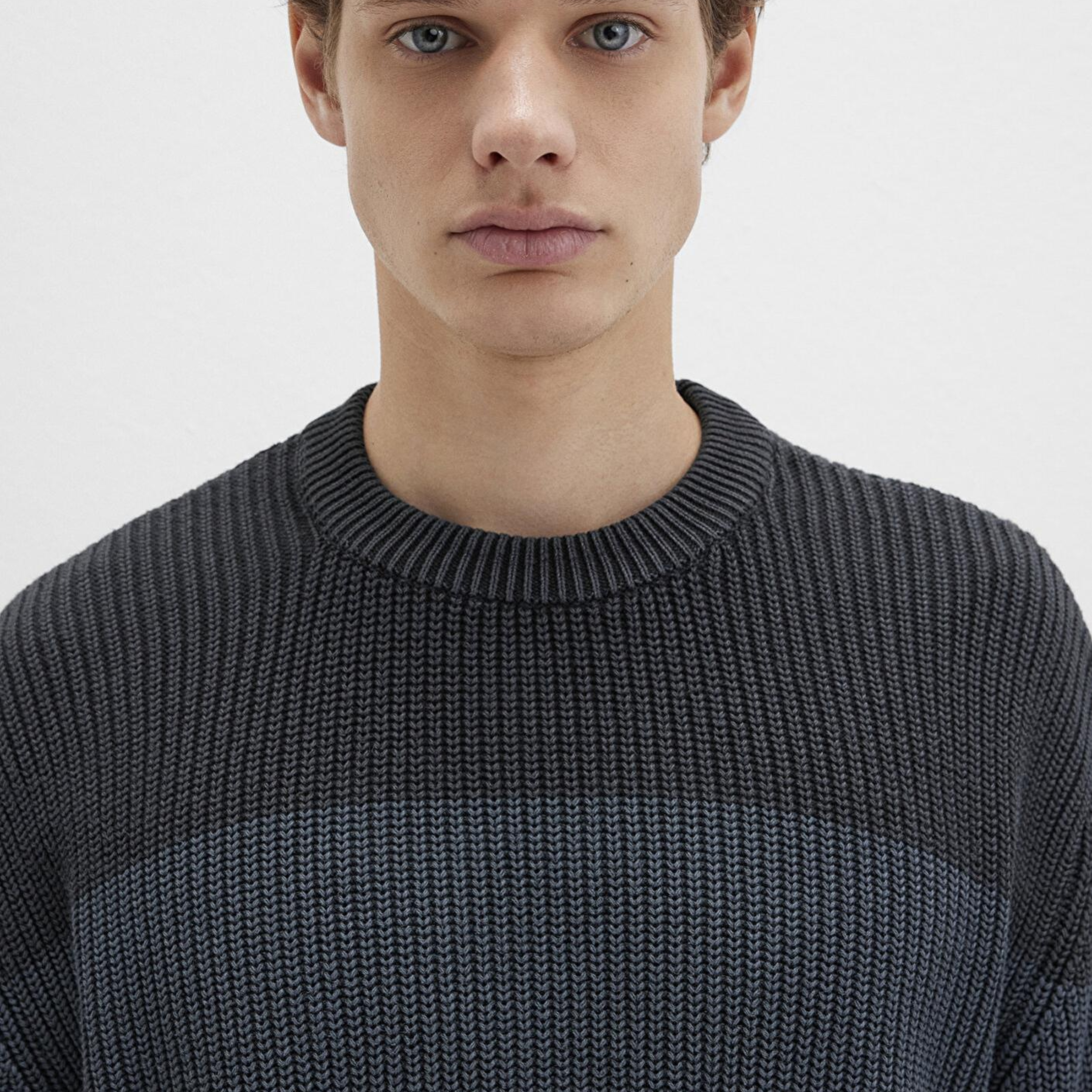 Mavi Blok Renkli Antrasit Kazak Regular Fit / Normal Kesim 0710290-70090