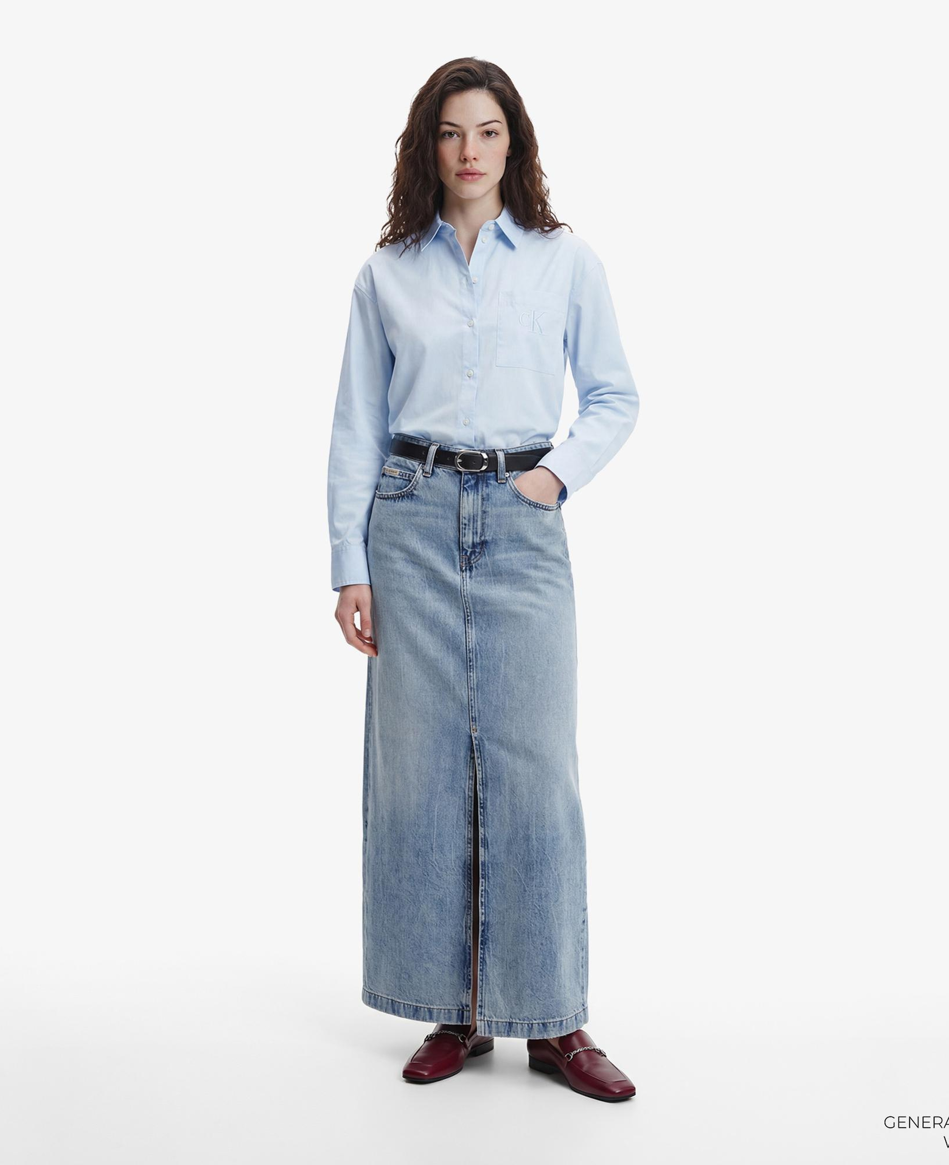 Calvin Klein Poplin Relaxed Kadın Gri Gömlek