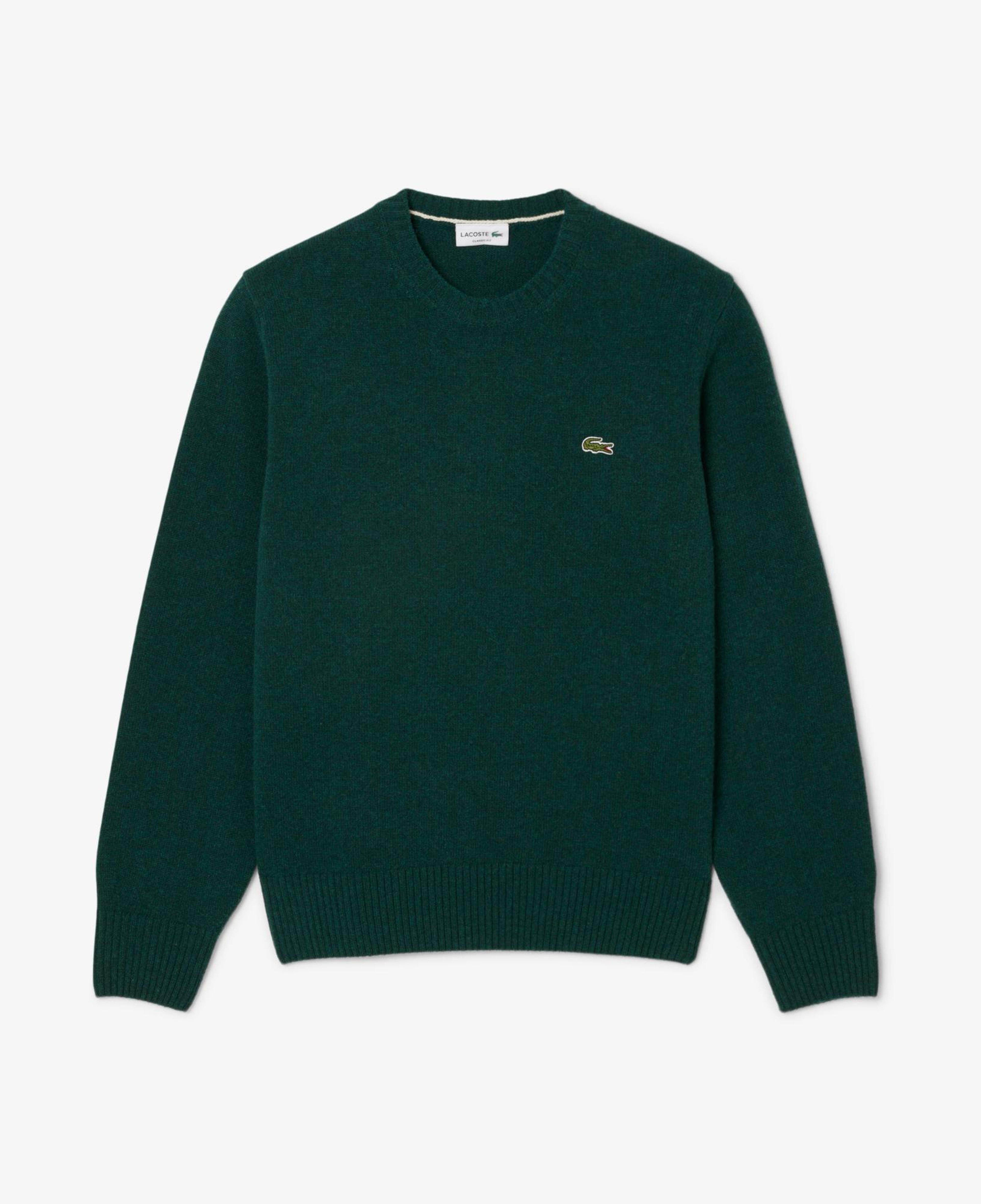 Lacoste Erkek Classic Fit Bisiklet Yaka Koyu Yeşil Kazak