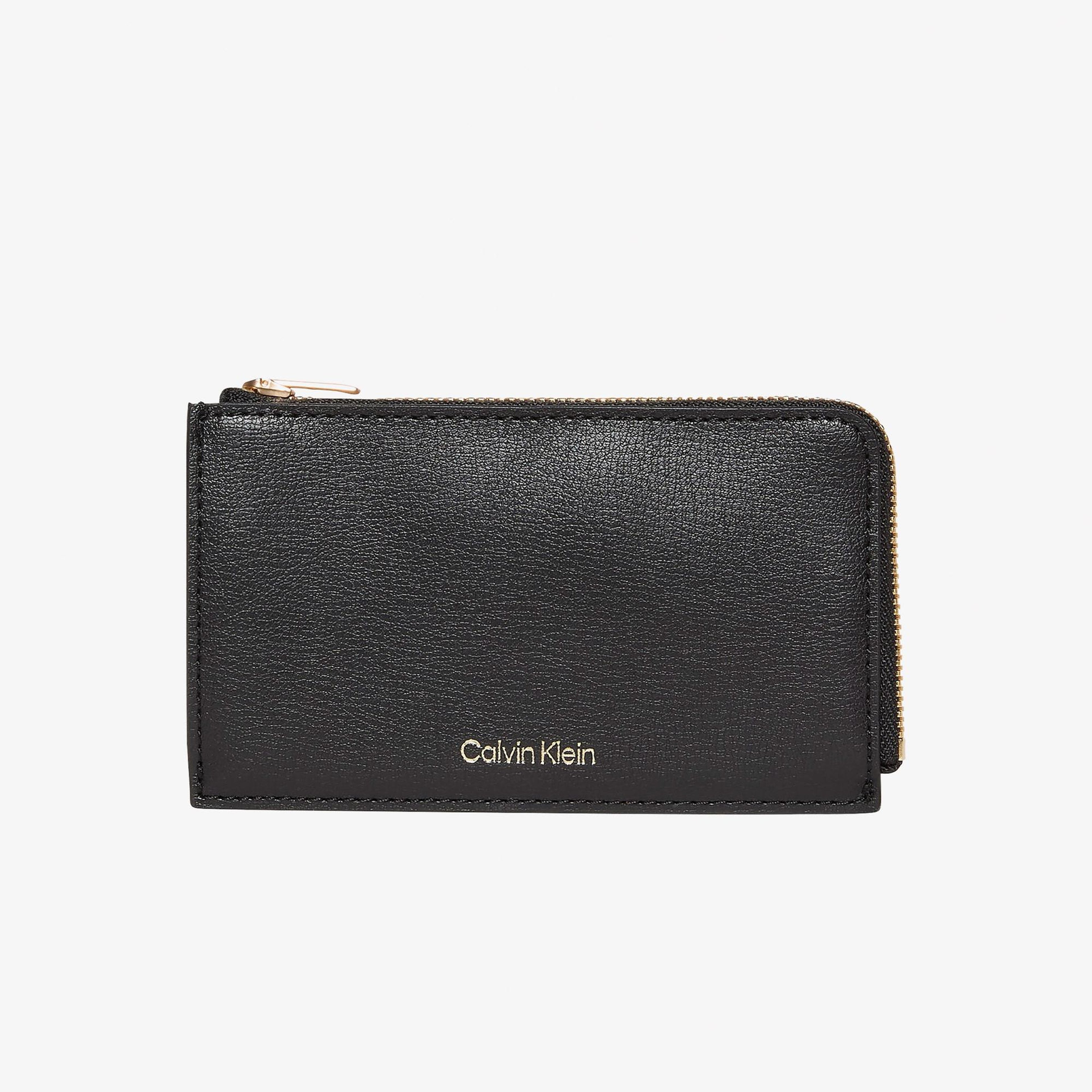 Calvin Klein Foil Logo Top Zip Kadın Siyah Kartlık