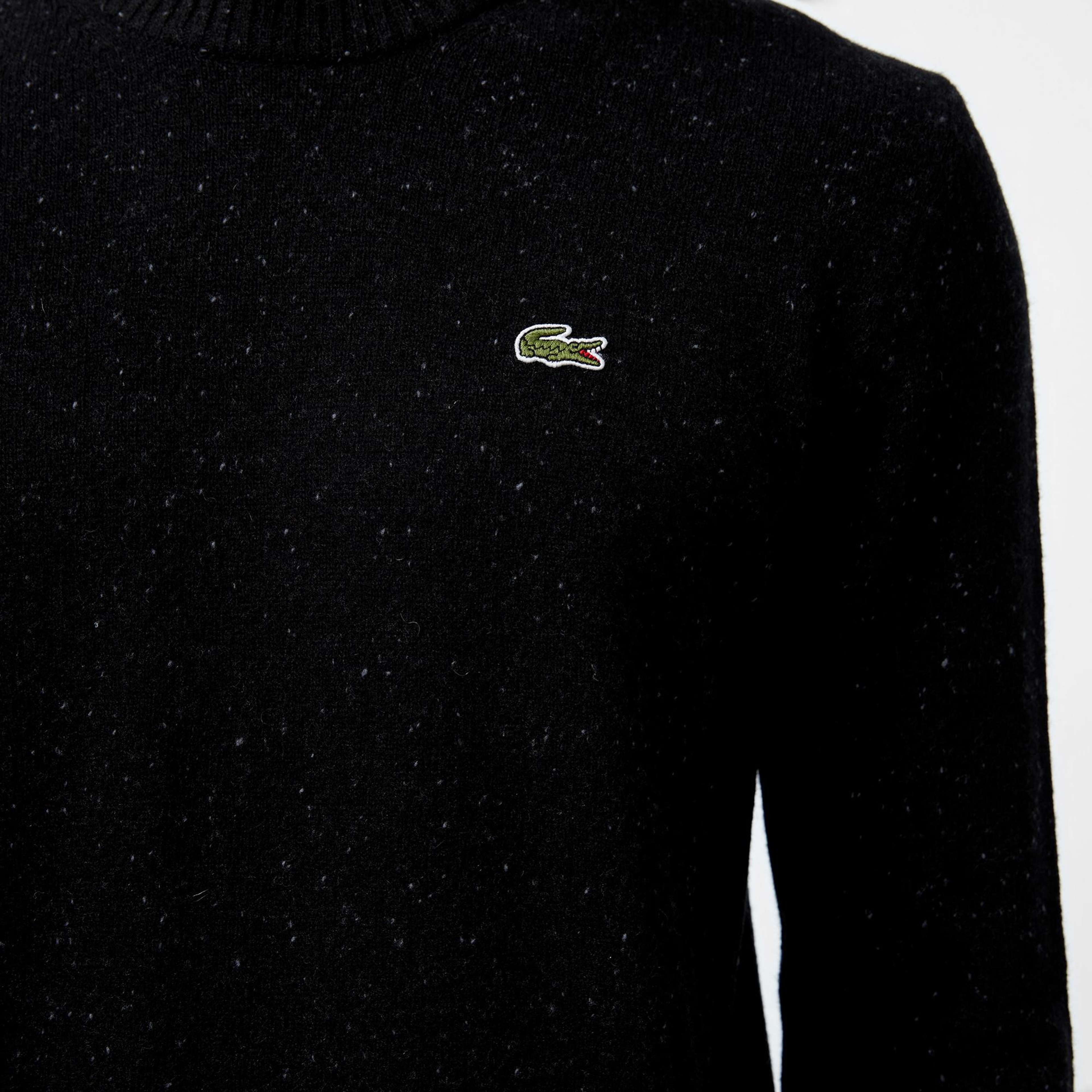 Lacoste Erkek Regular Fit Bisiklet Yaka Yün Siyah Triko