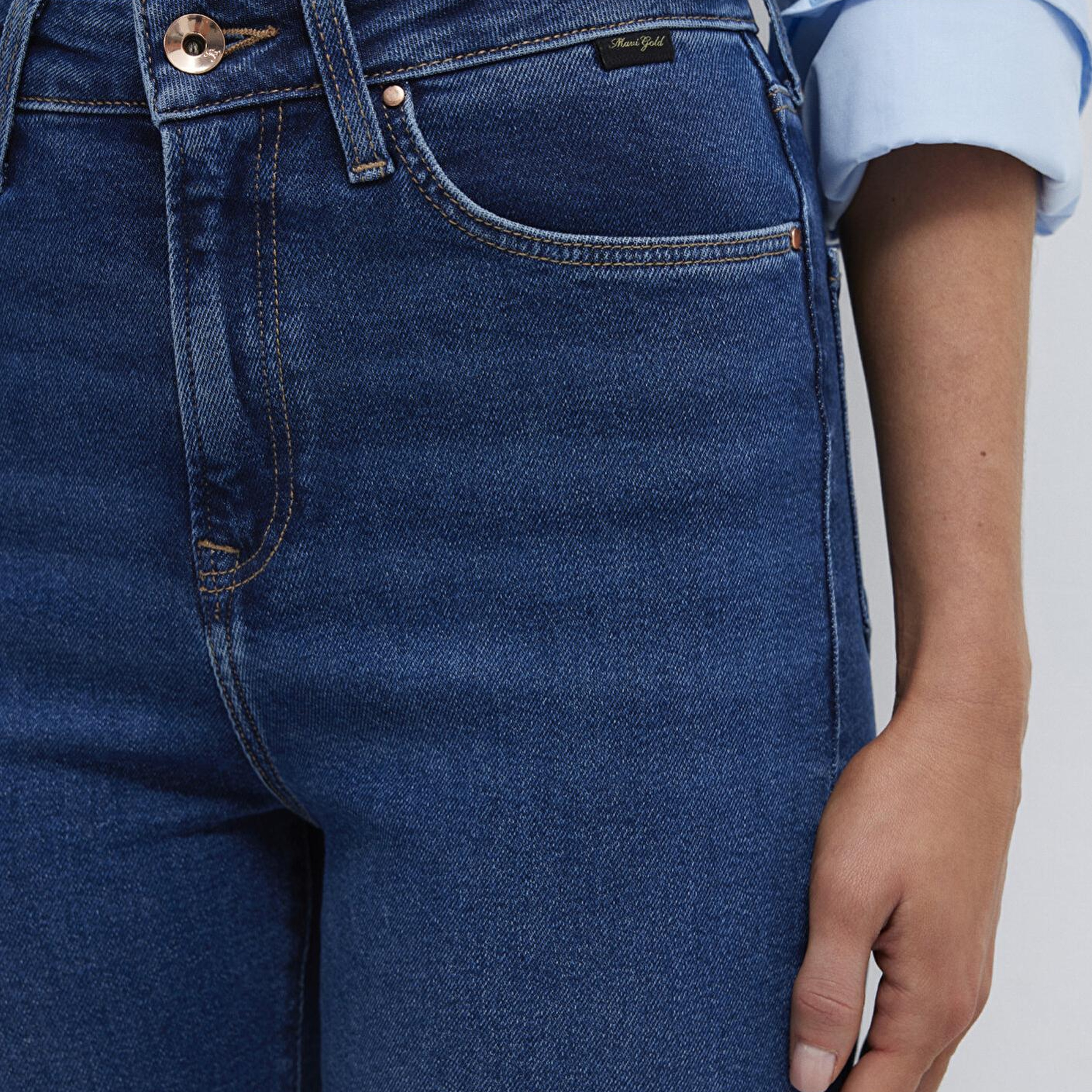 Mavi Serenay Gold Shape Koyu Mavi Jean Pantolon 100980-33687