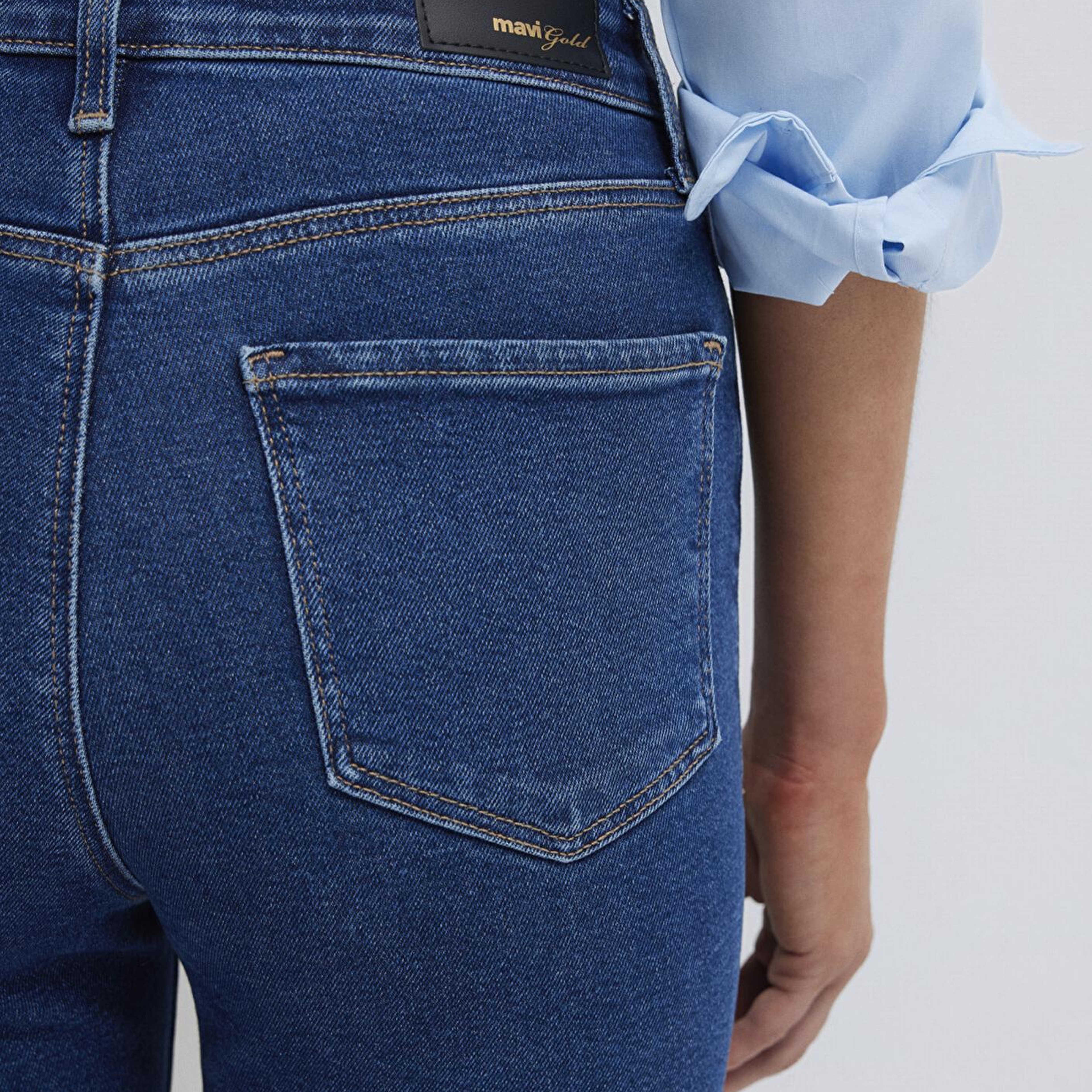 Mavi Serenay Gold Shape Koyu Mavi Jean Pantolon 100980-33687