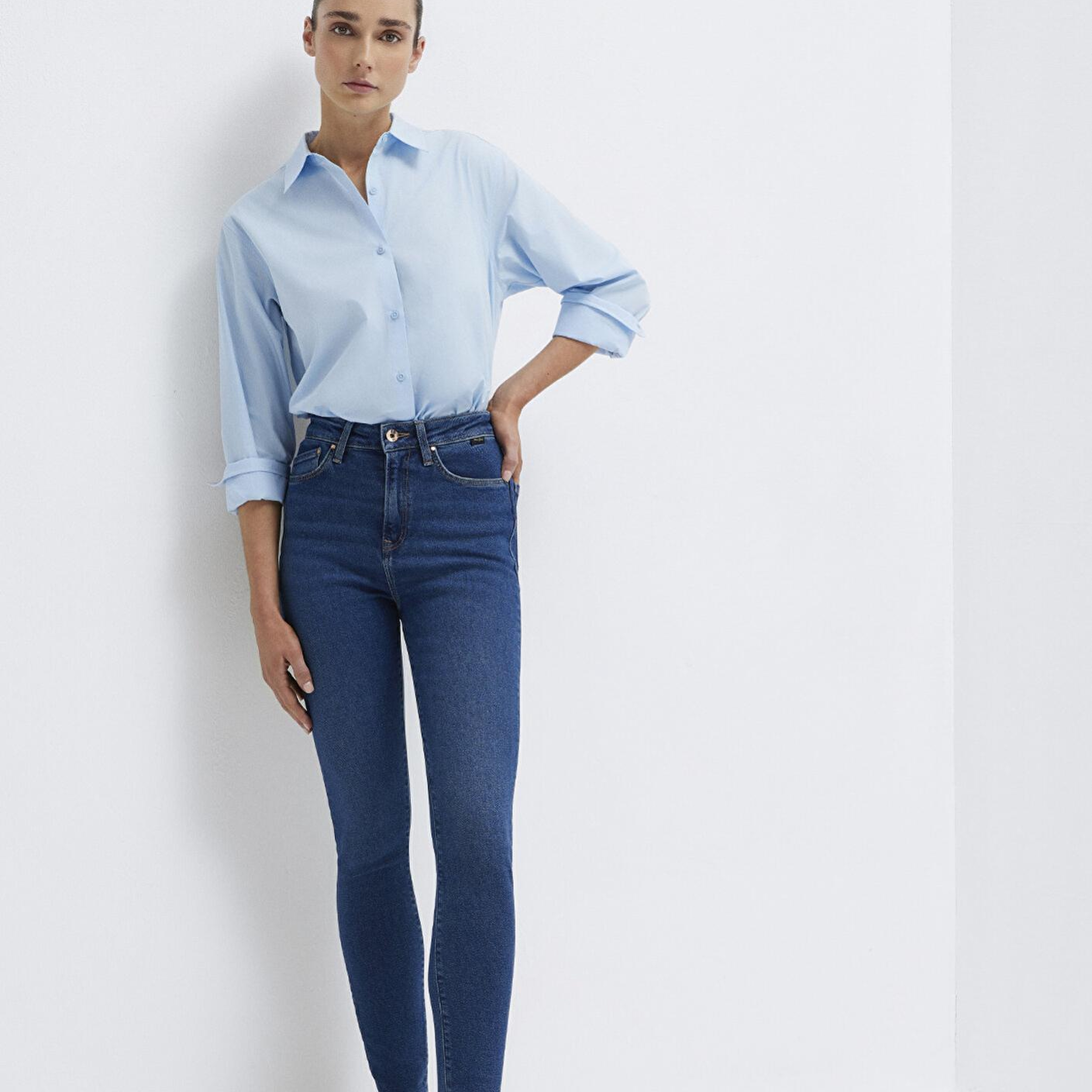 Mavi Serenay Gold Shape Koyu Mavi Jean Pantolon 100980-33687