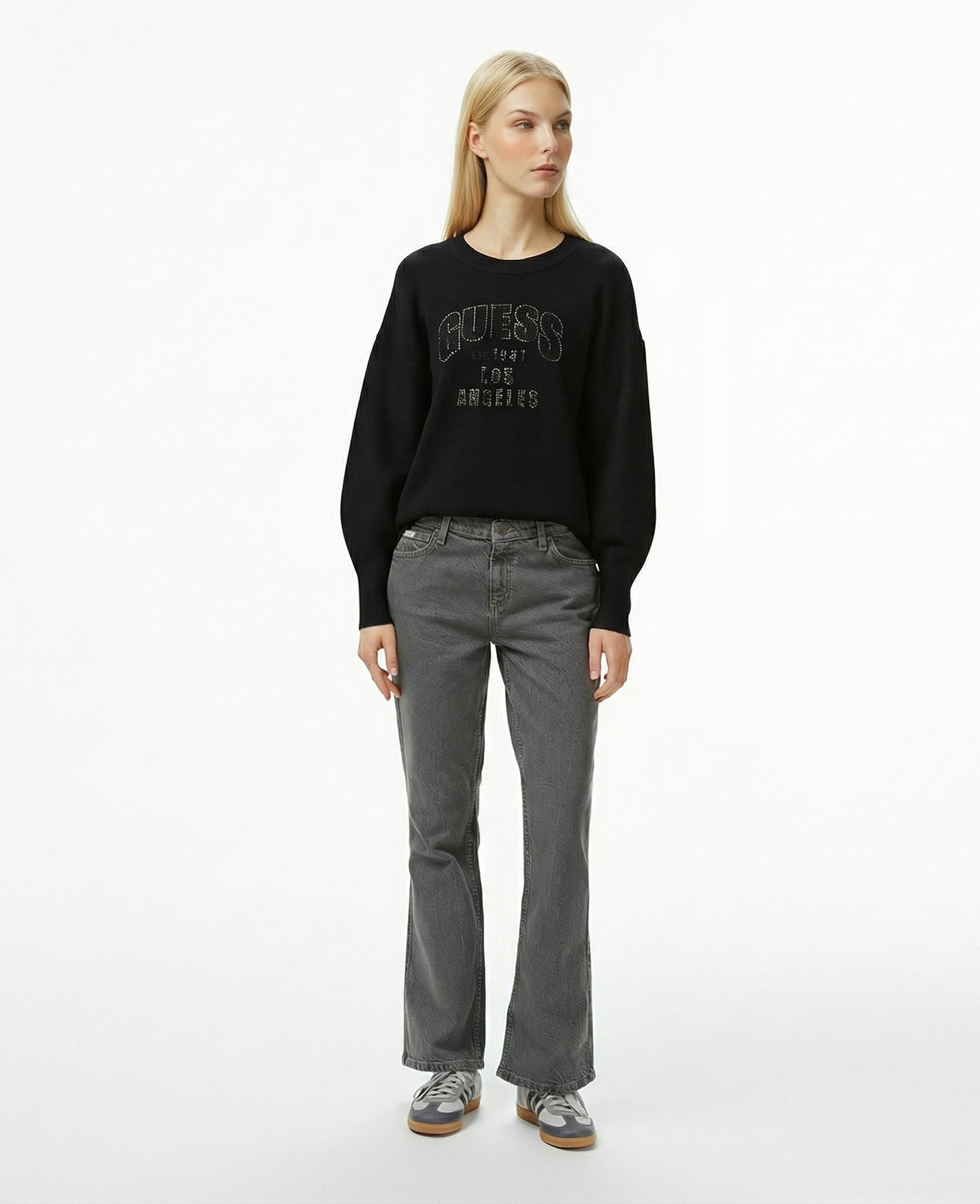 Guess Leighton Kadın Siyah Sweatshirt