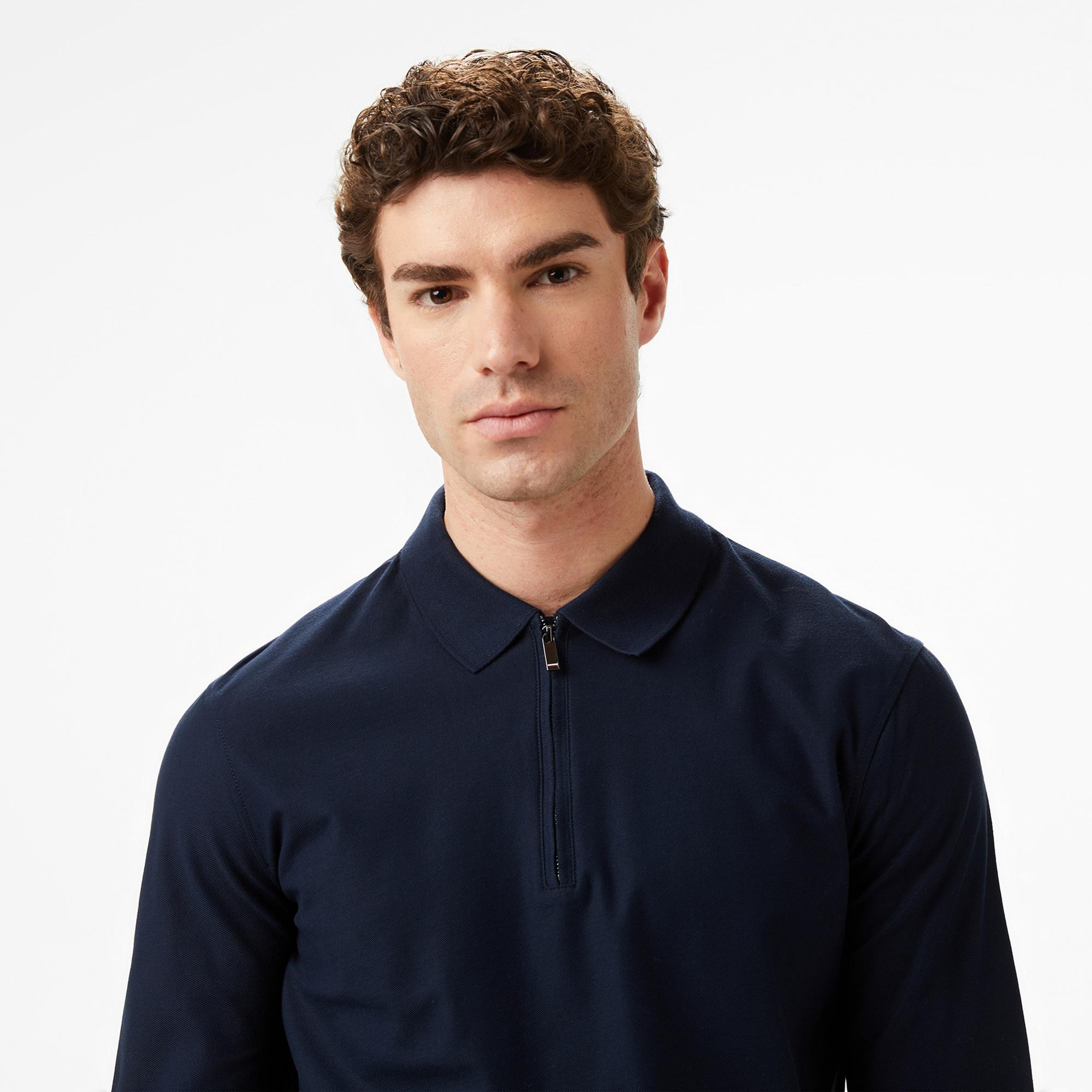 Tommy Hilfiger Performance Casual Erkek Lacivert Polo Yaka T-Shirt