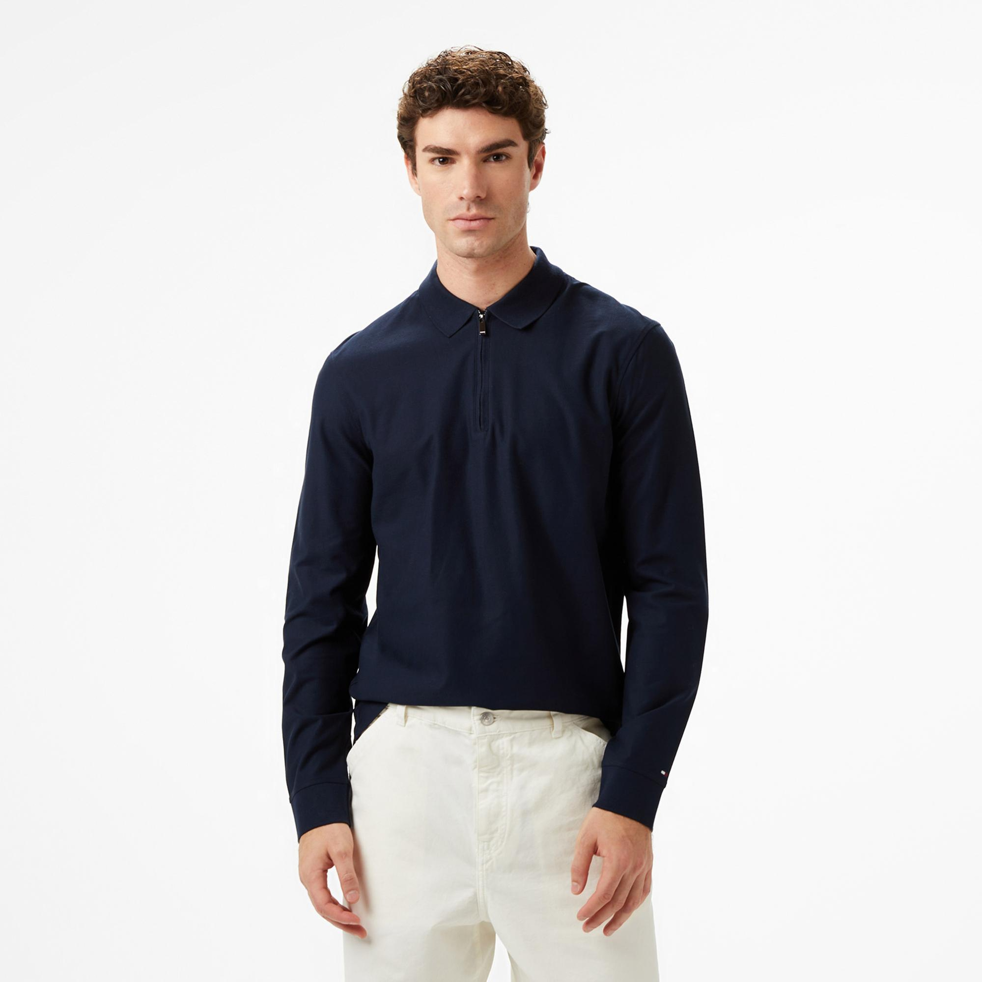 Tommy Hilfiger Performance Casual Erkek Lacivert Polo Yaka T-Shirt