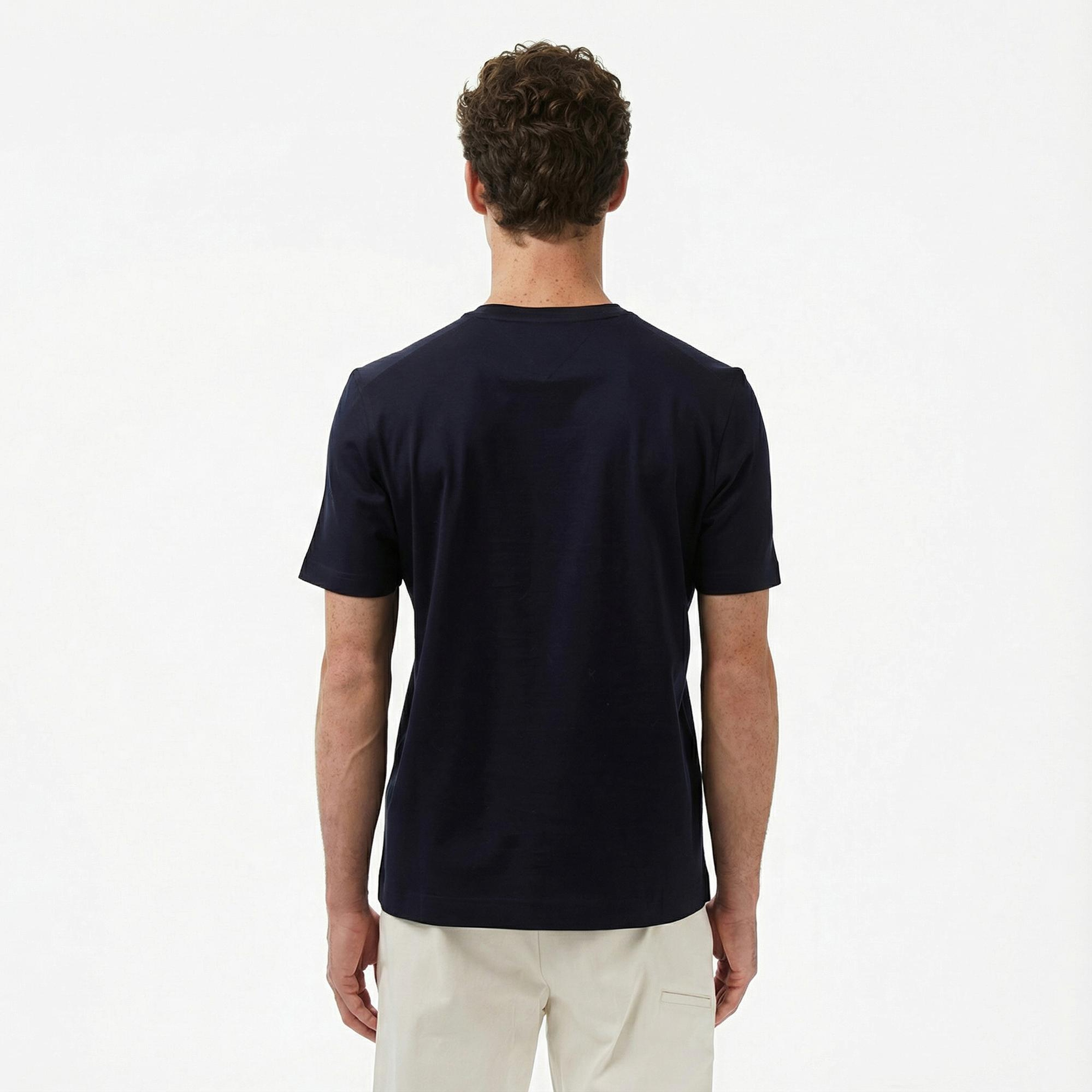 Tommy Hilfiger Mercerised Cotton Erkek Lacivert T-Shirt