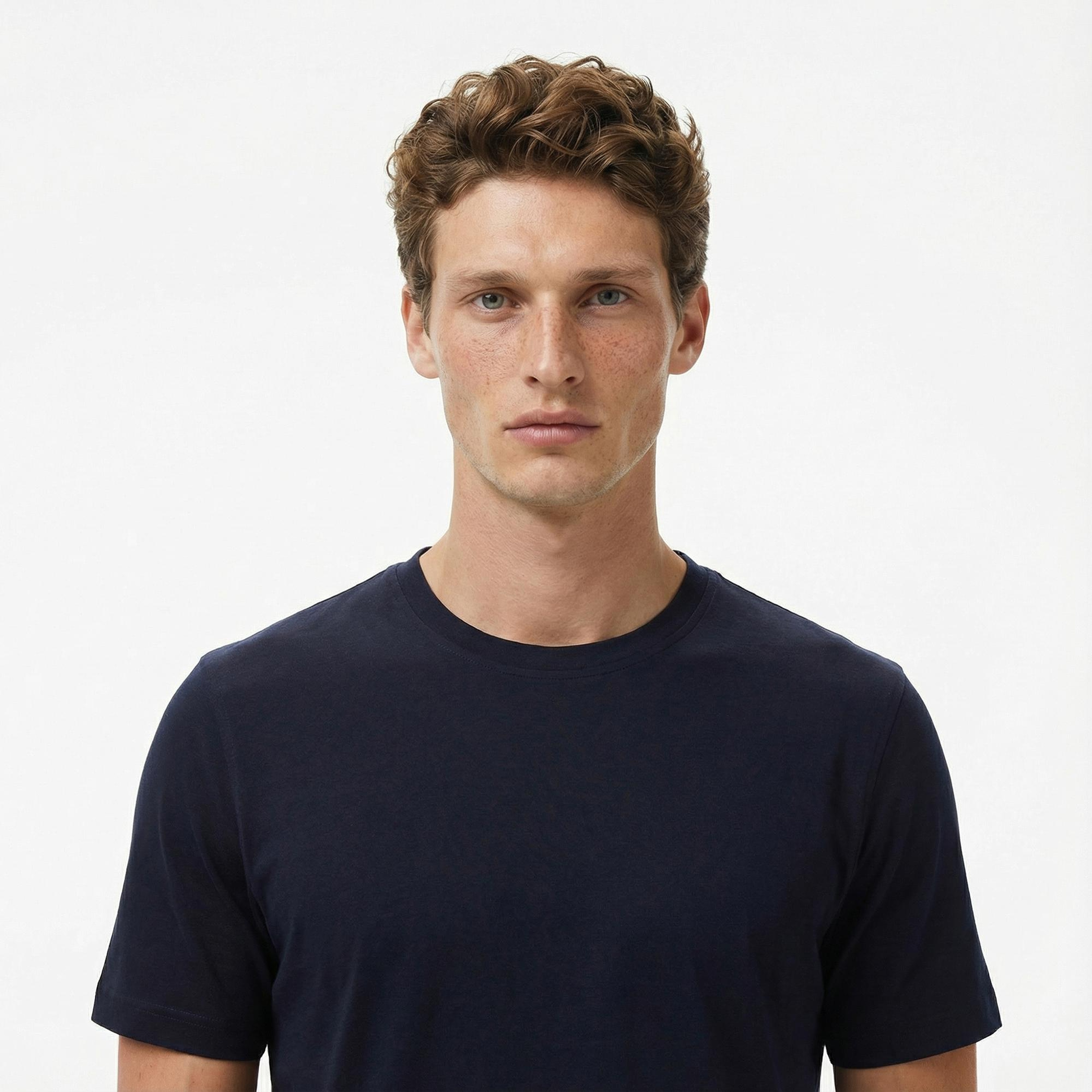 Tommy Hilfiger Mercerised Cotton Erkek Lacivert T-Shirt