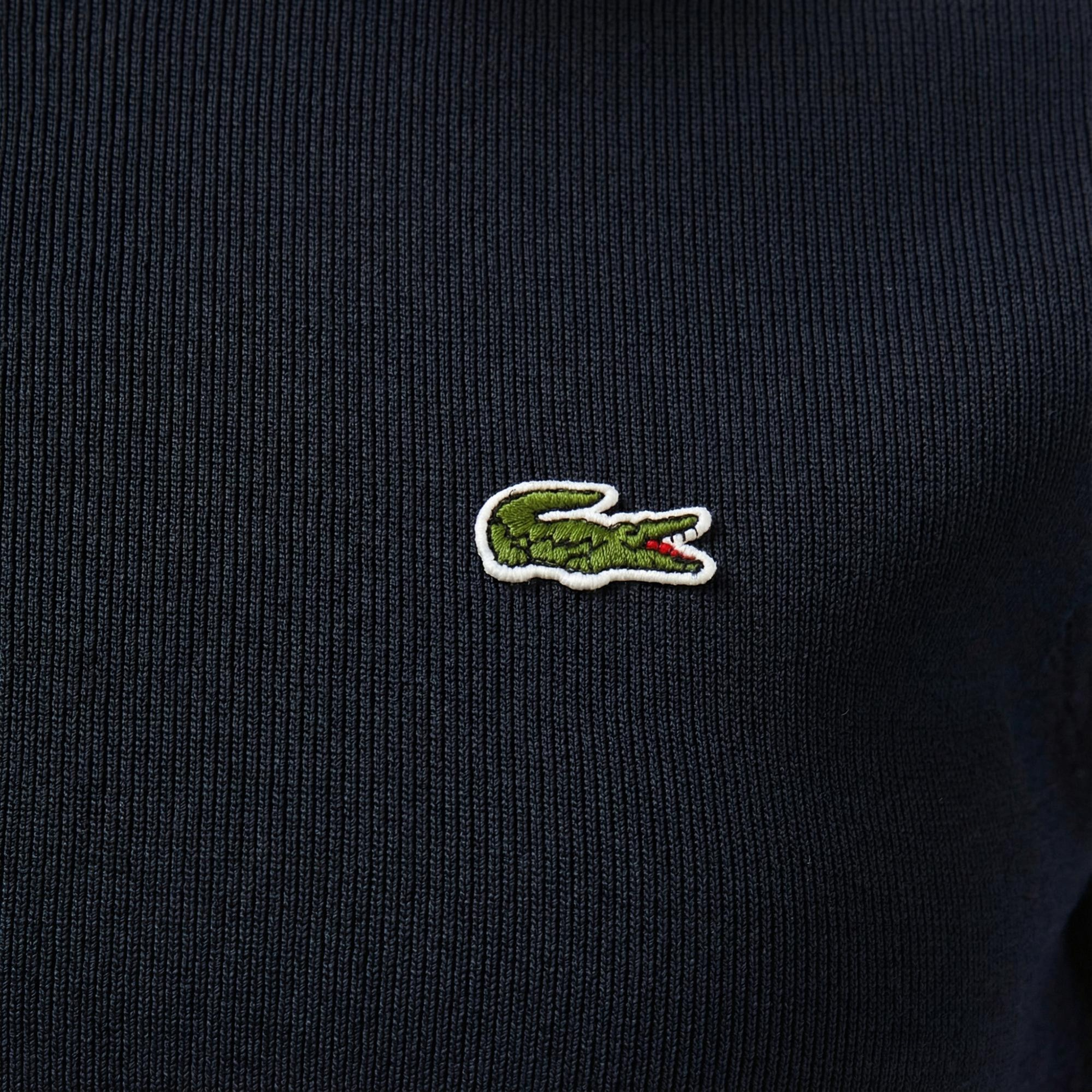 Lacoste Kadın Classic Fit Kısa Kollu Polo Yaka Renk Bloklu Lacivert Elbise