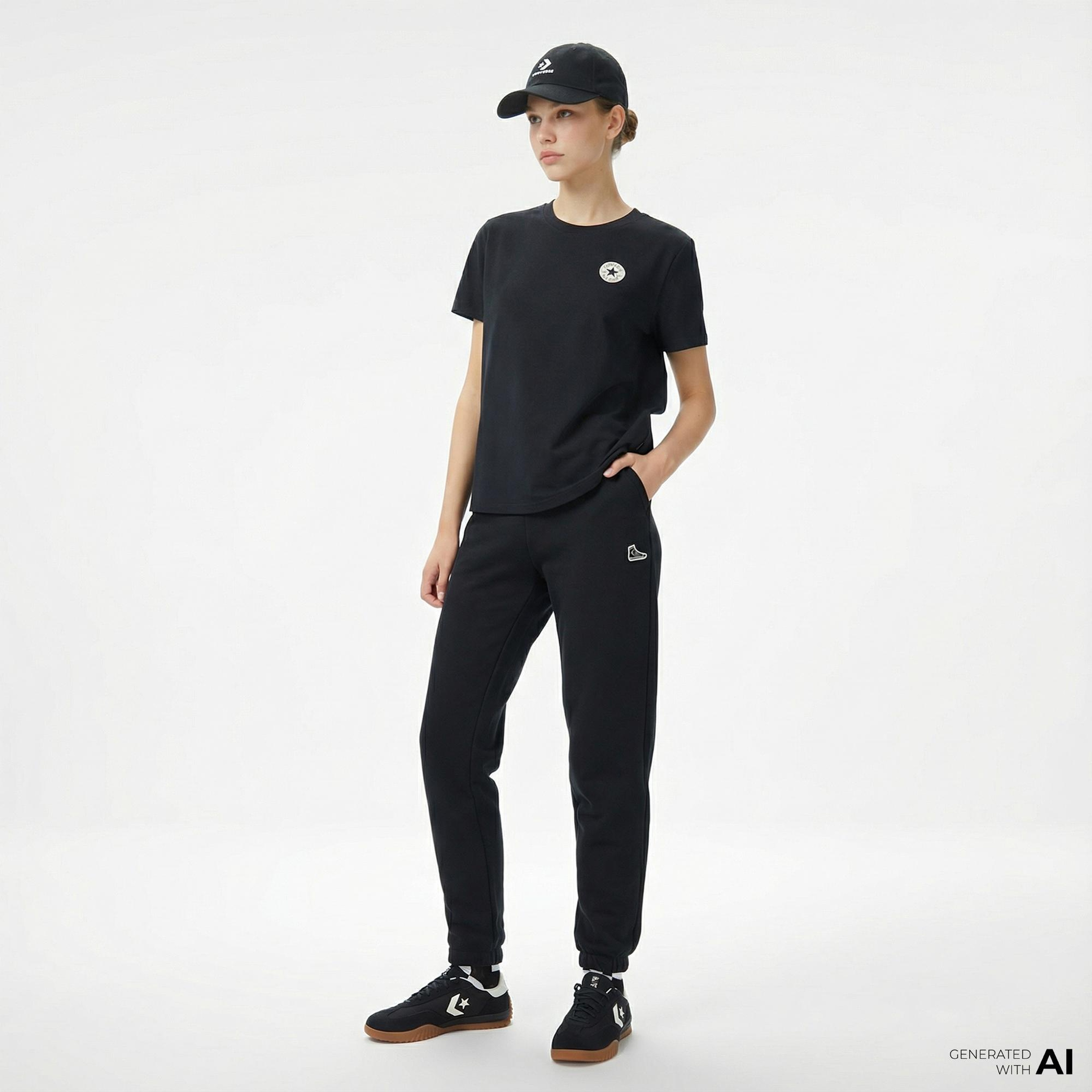 Converse Kadın Siyah Eşofman Altı