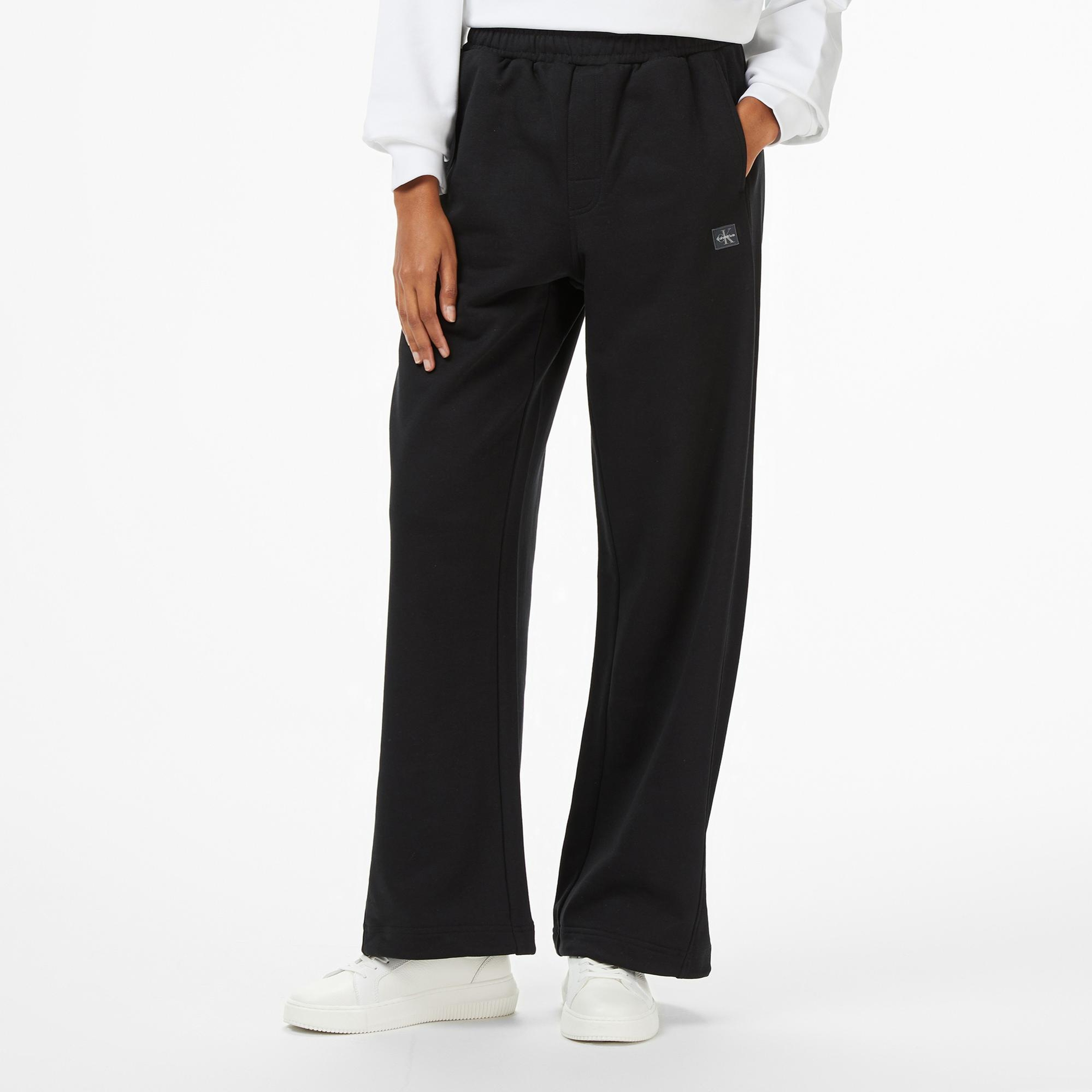 Calvin Klein French Terry Badge Logo Kadın Siyah Eşofman Altı