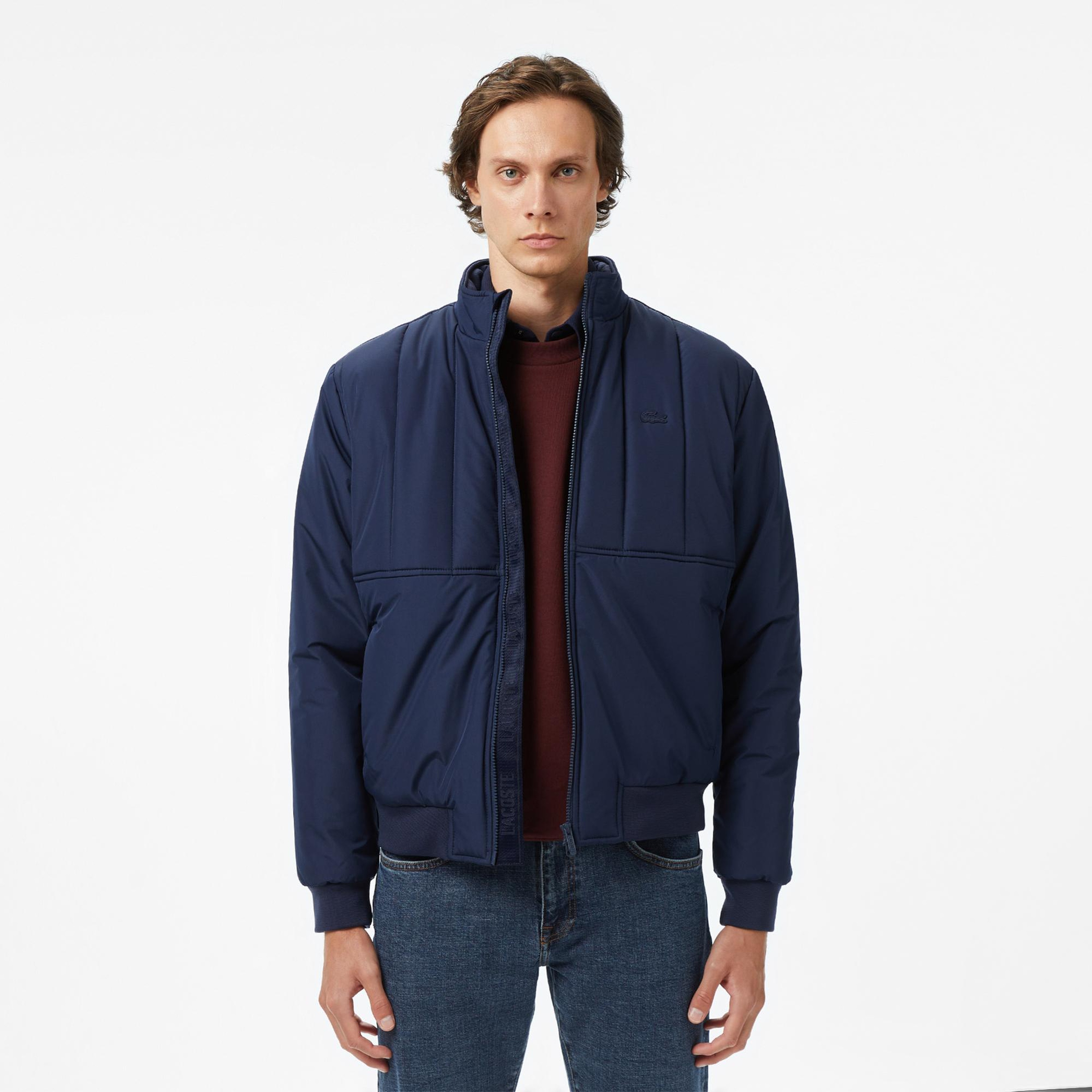 Lacoste Erkek Dik Yaka Lacivert Mont