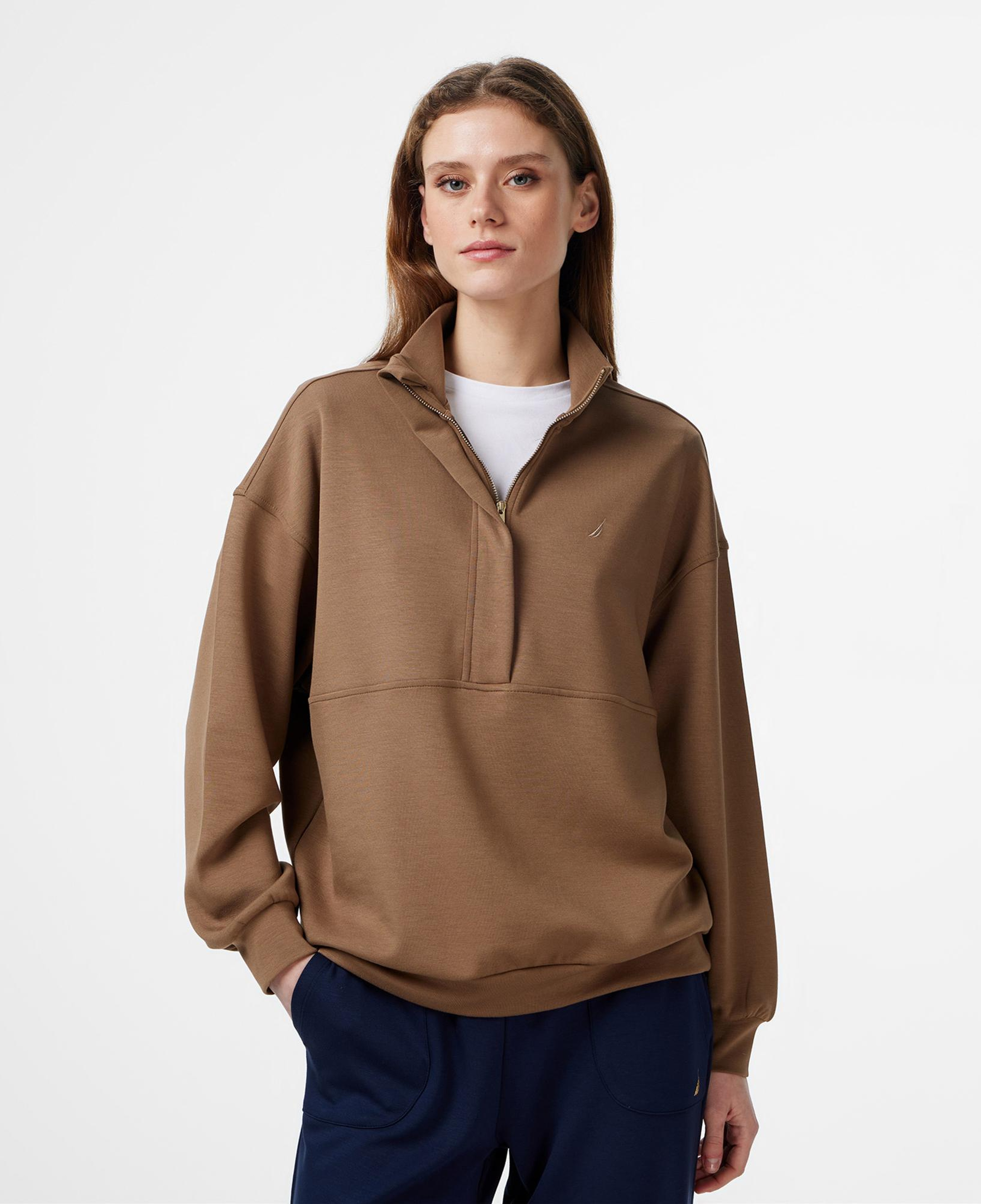 Nautica Kadın Kahverengi Regular Fit Sweatshirt
