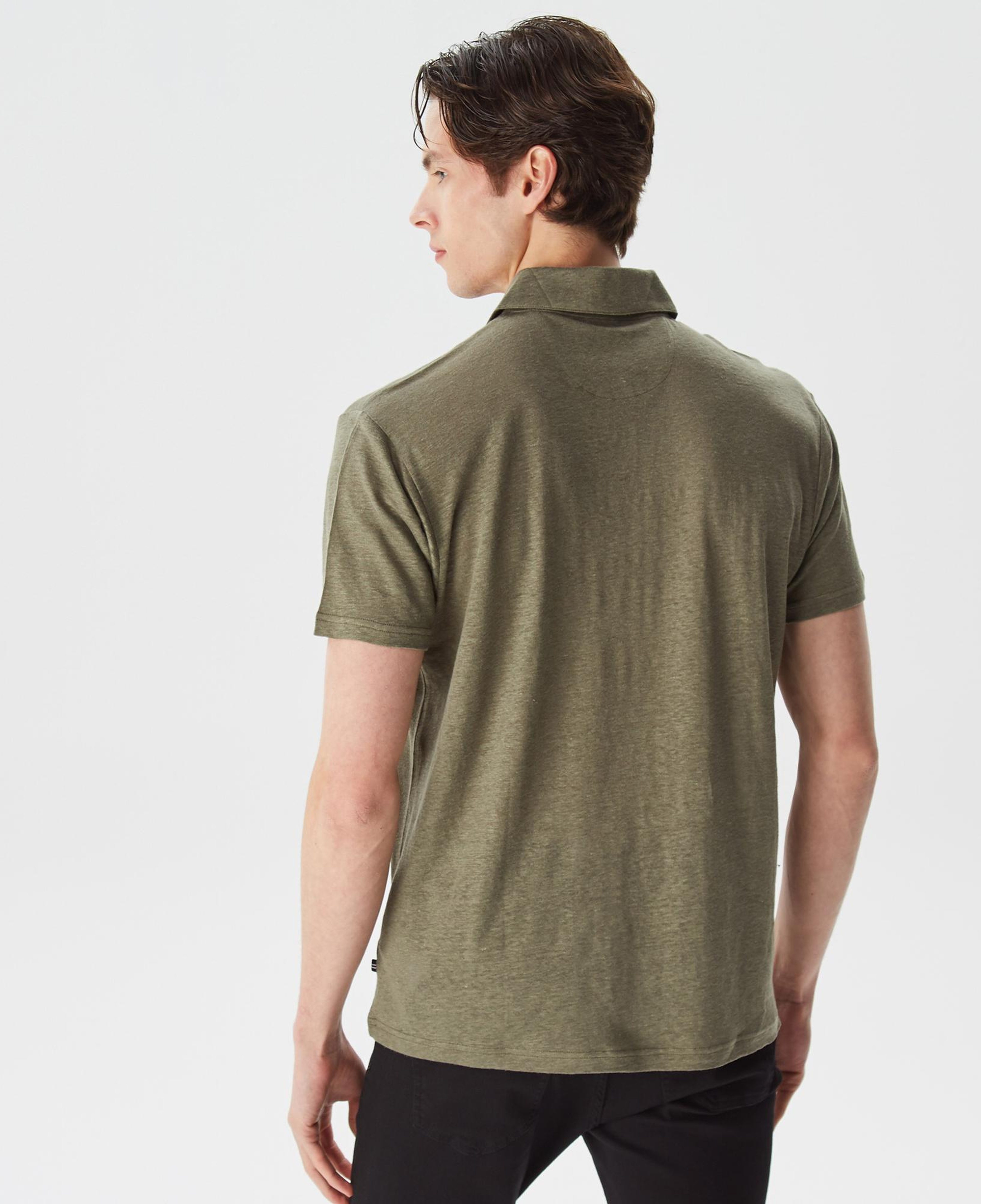 Nautica Erkek Yeşil Classic Fit Kısa Kollu Keten Polo Yaka T-Shirt