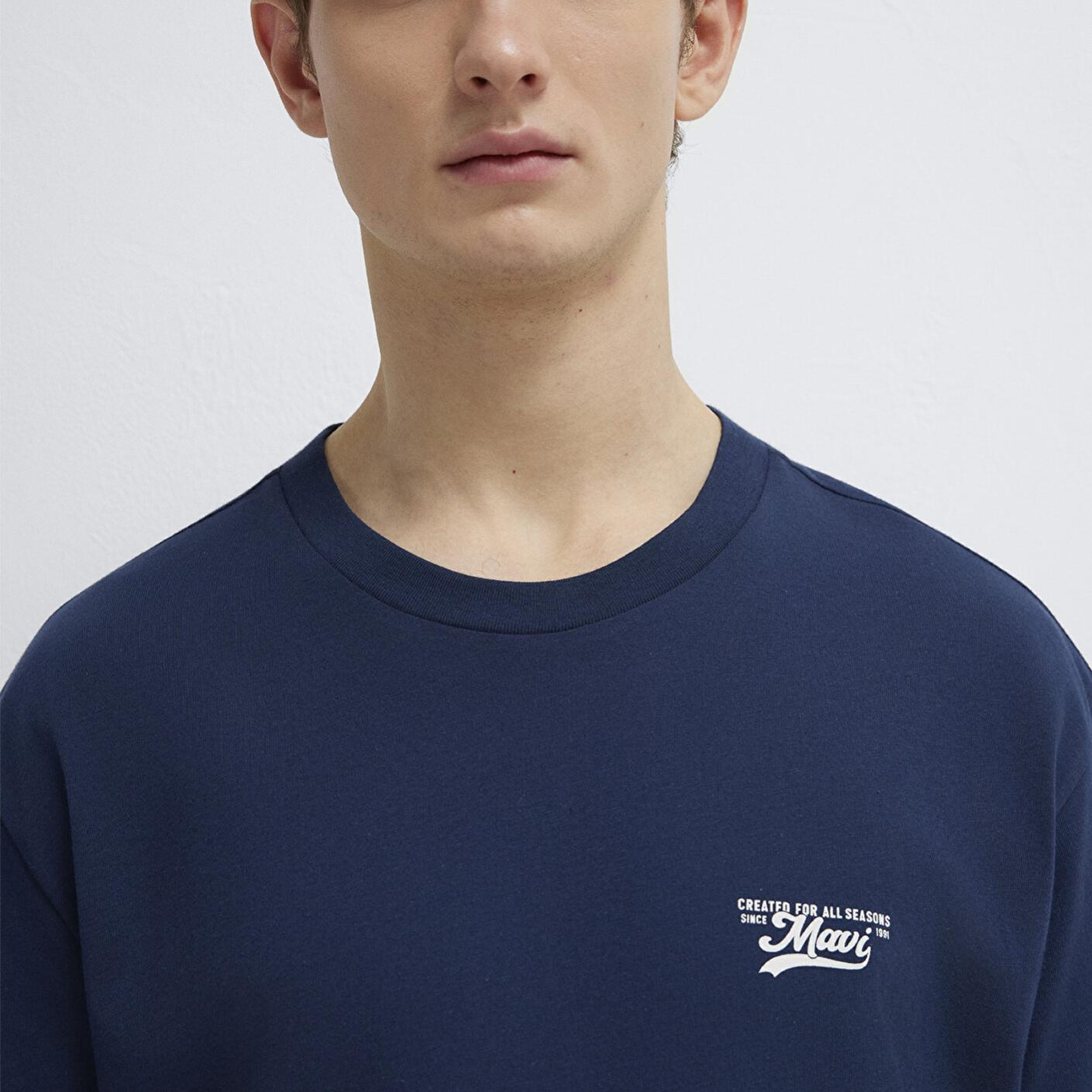 Mavi Mavi Baskılı Lacivert Tişört Loose Fit / Bol Rahat Kesim 0612840-70497