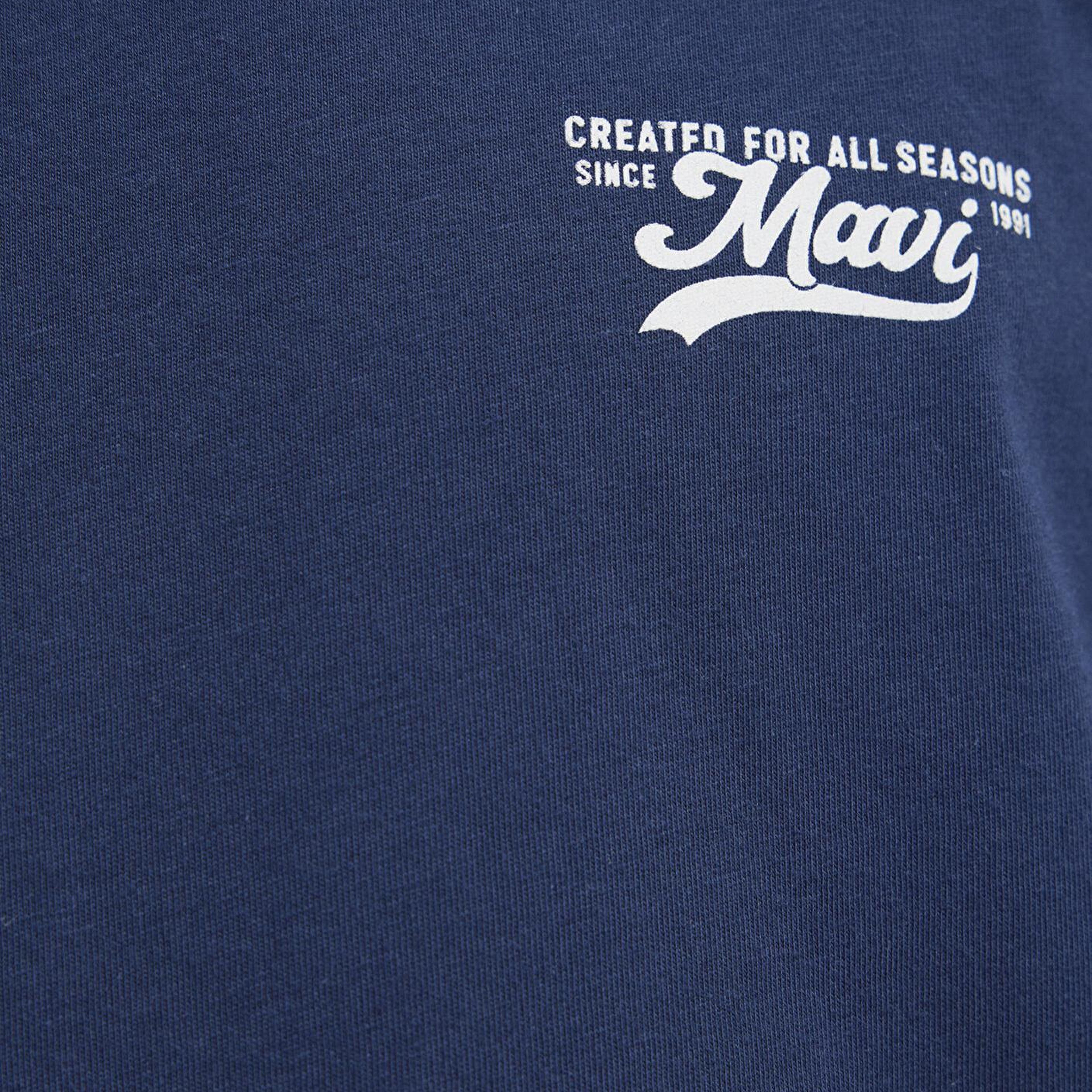 Mavi Mavi Baskılı Lacivert Tişört Loose Fit / Bol Rahat Kesim 0612840-70497