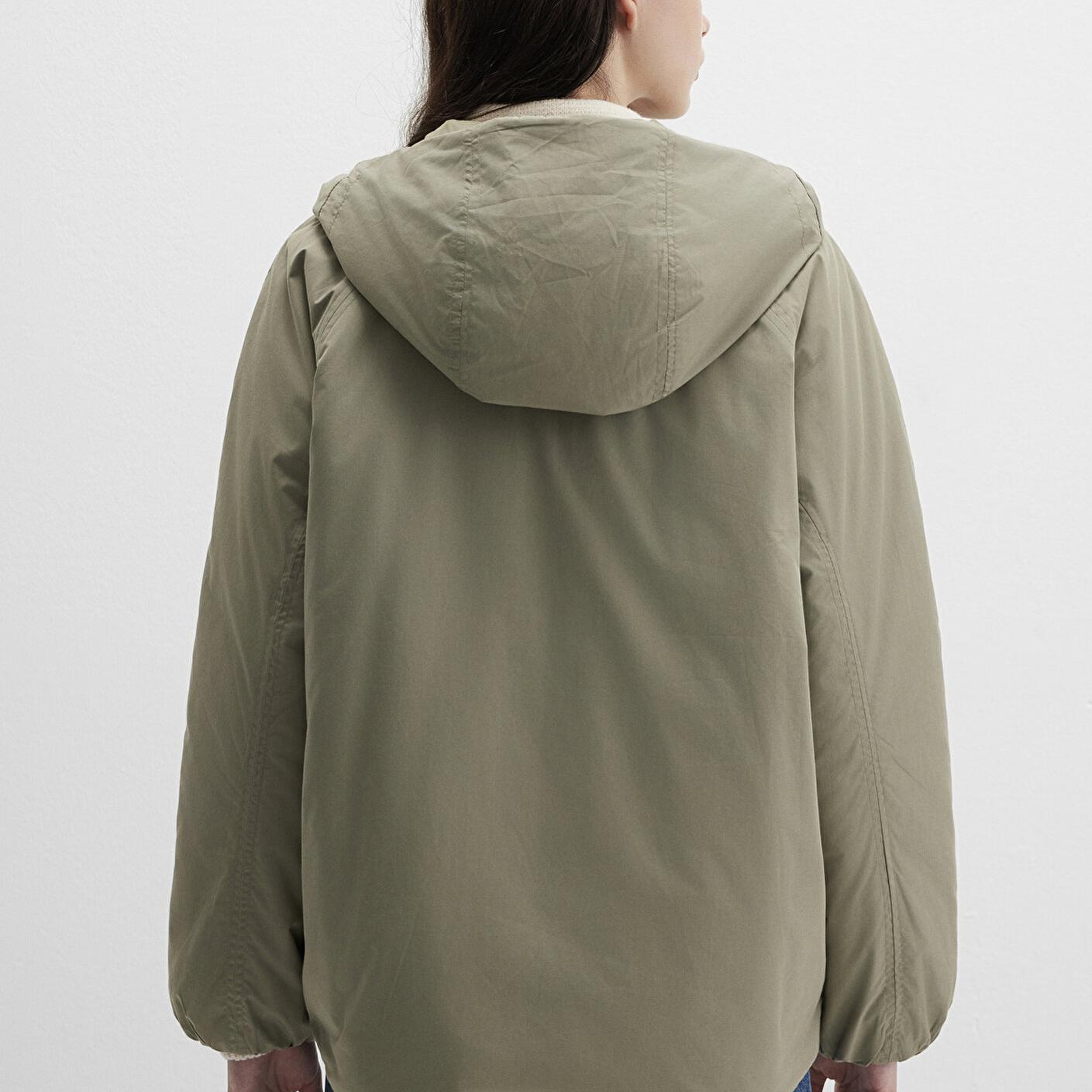 Mavi Kapüşonlu Haki Ceket Loose Fit / Bol Rahat Kesim 1110762-71818