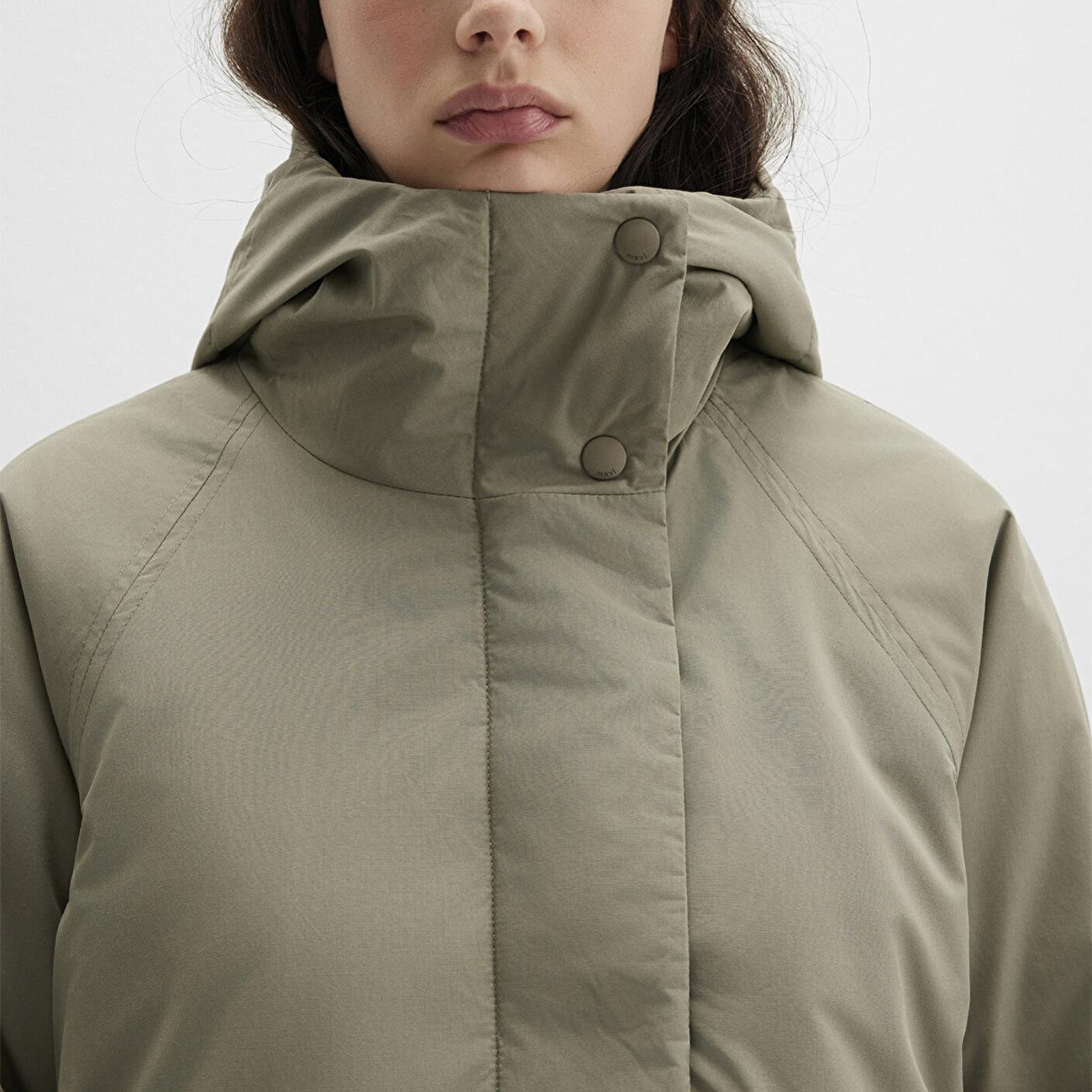 Mavi Kapüşonlu Haki Ceket Loose Fit / Bol Rahat Kesim 1110762-71818