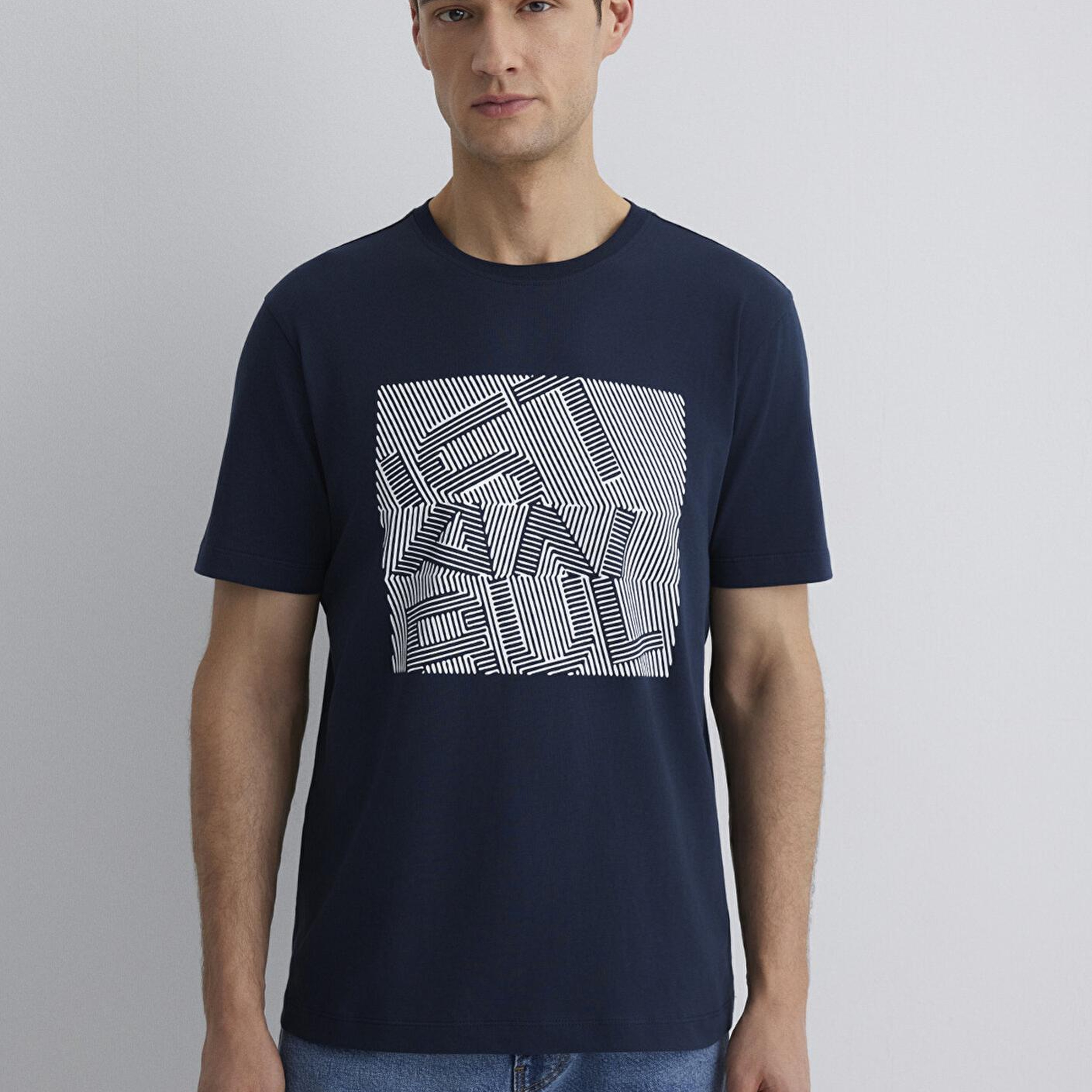 Mavi İstanbul Baskılı Lacivert Tişört Regular Fit / Normal Kesim 0612990-70490