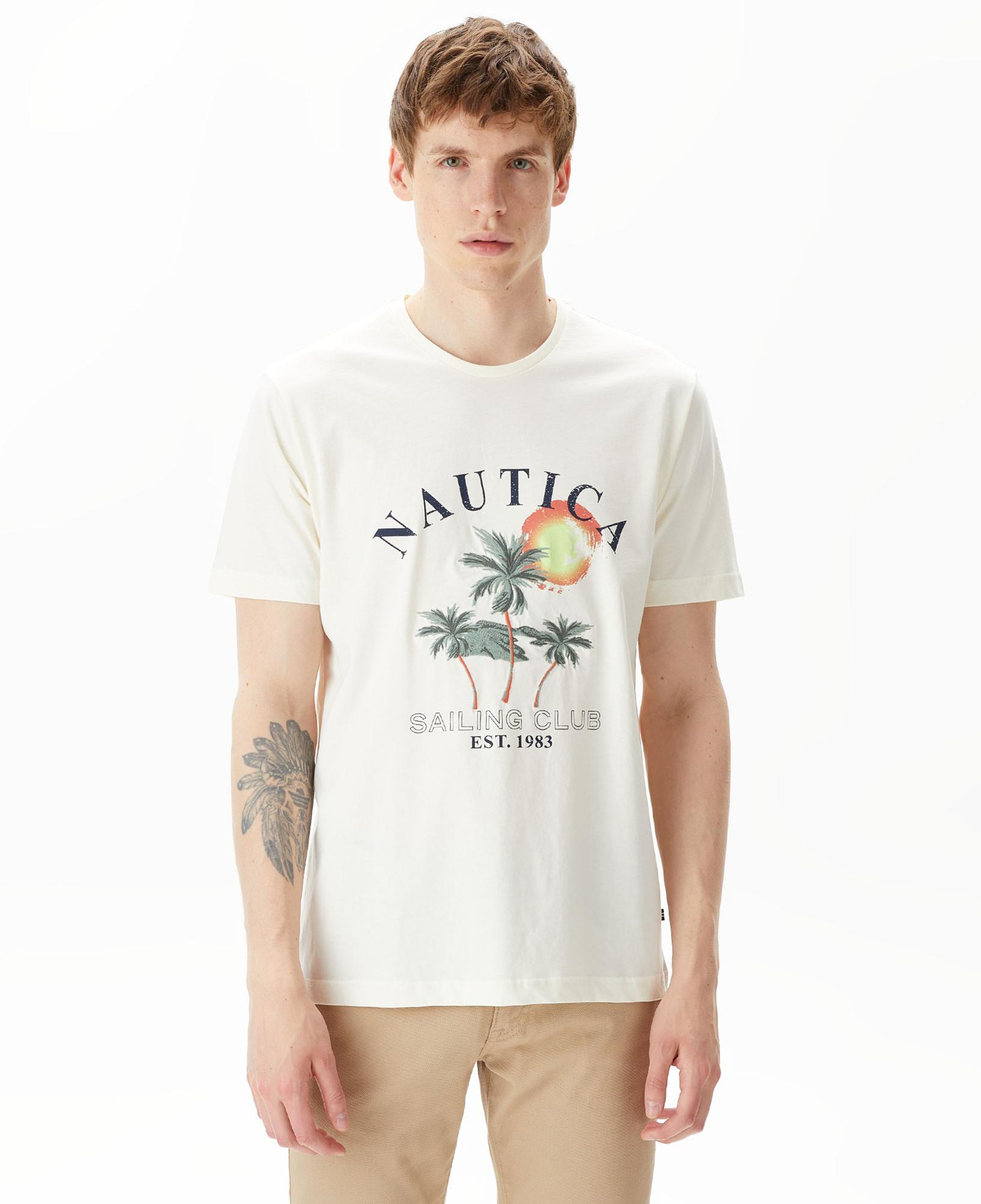 Nautica Erkek Beyaz Standart Fit T-Shirt